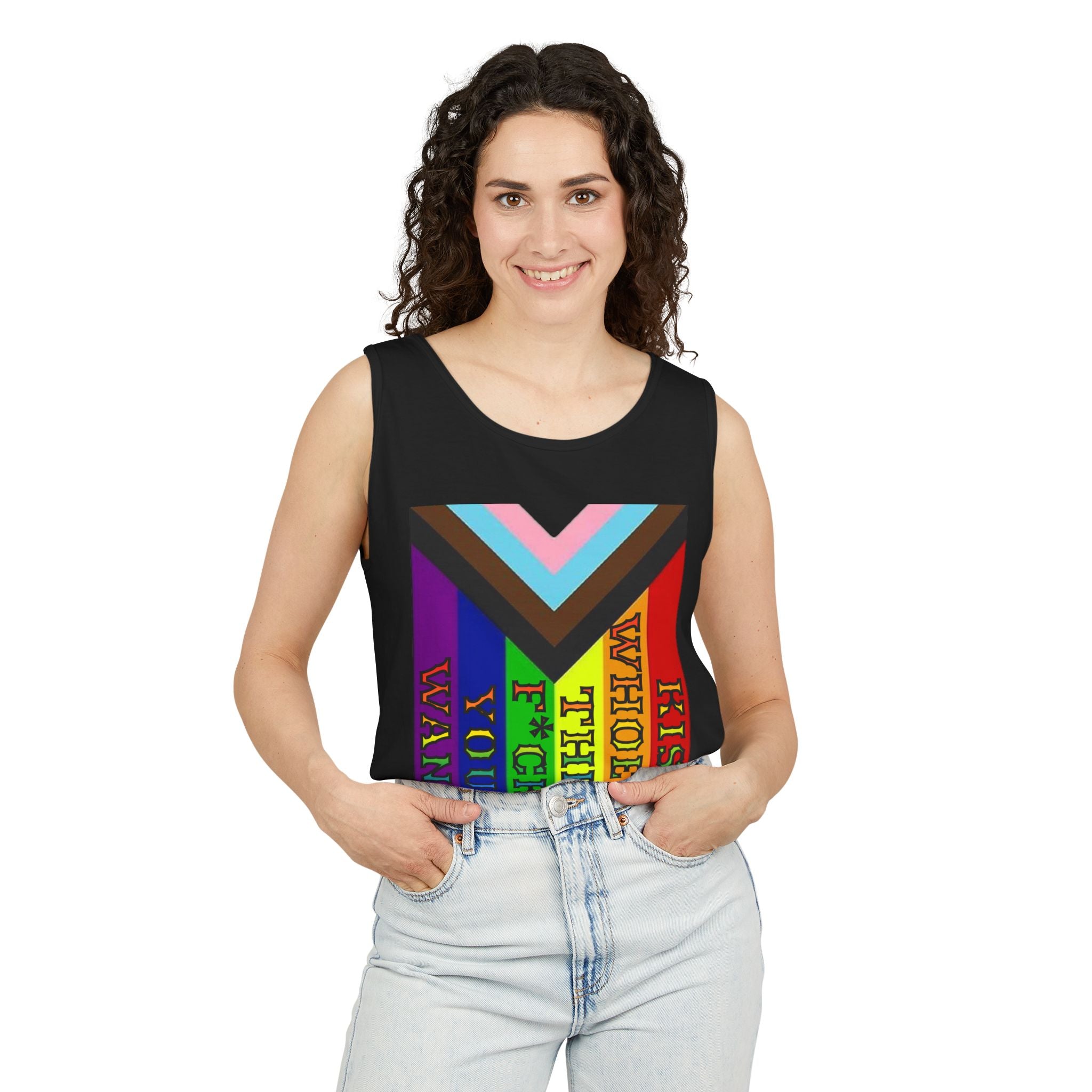 Kiss Whoever The F*ck You Want Unisex Cotton Tank Top