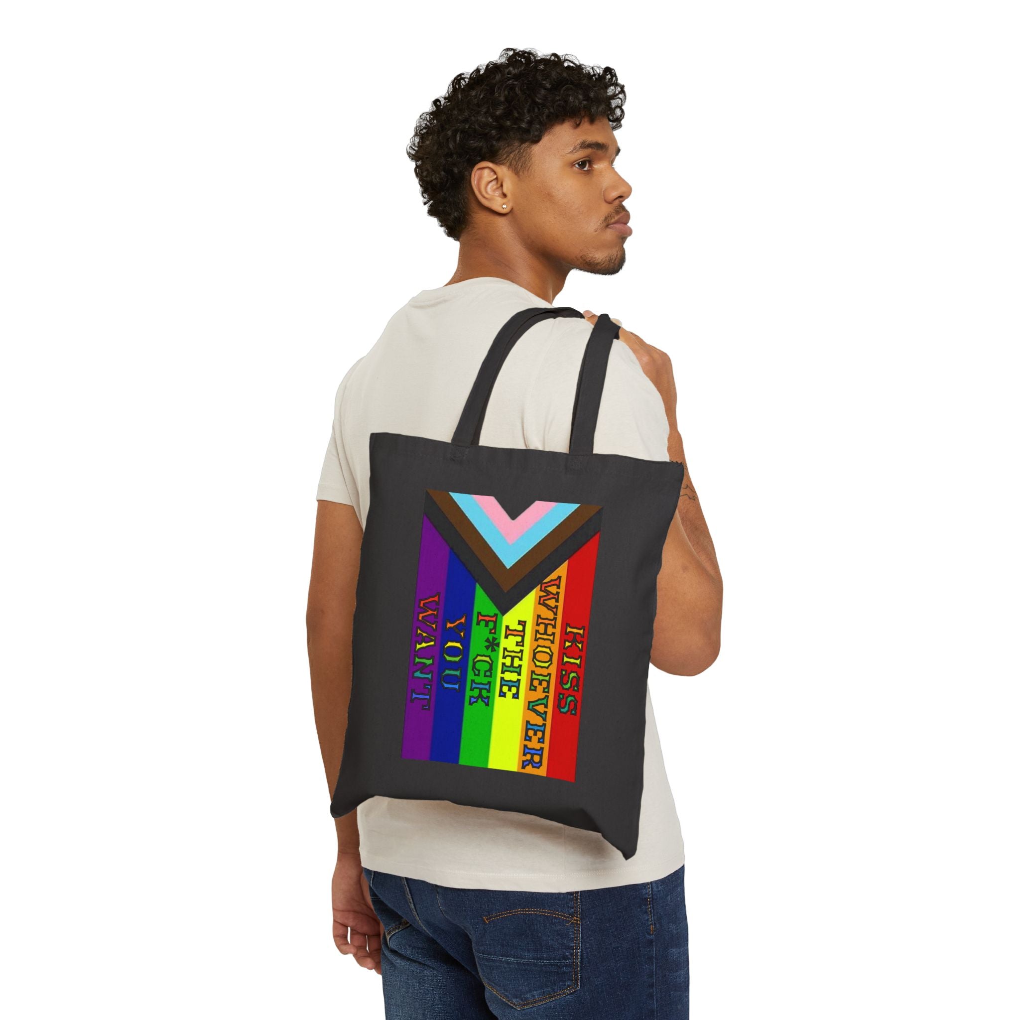 Kiss Whoever The F*ck You Want Cotton Canvas Tote Bag