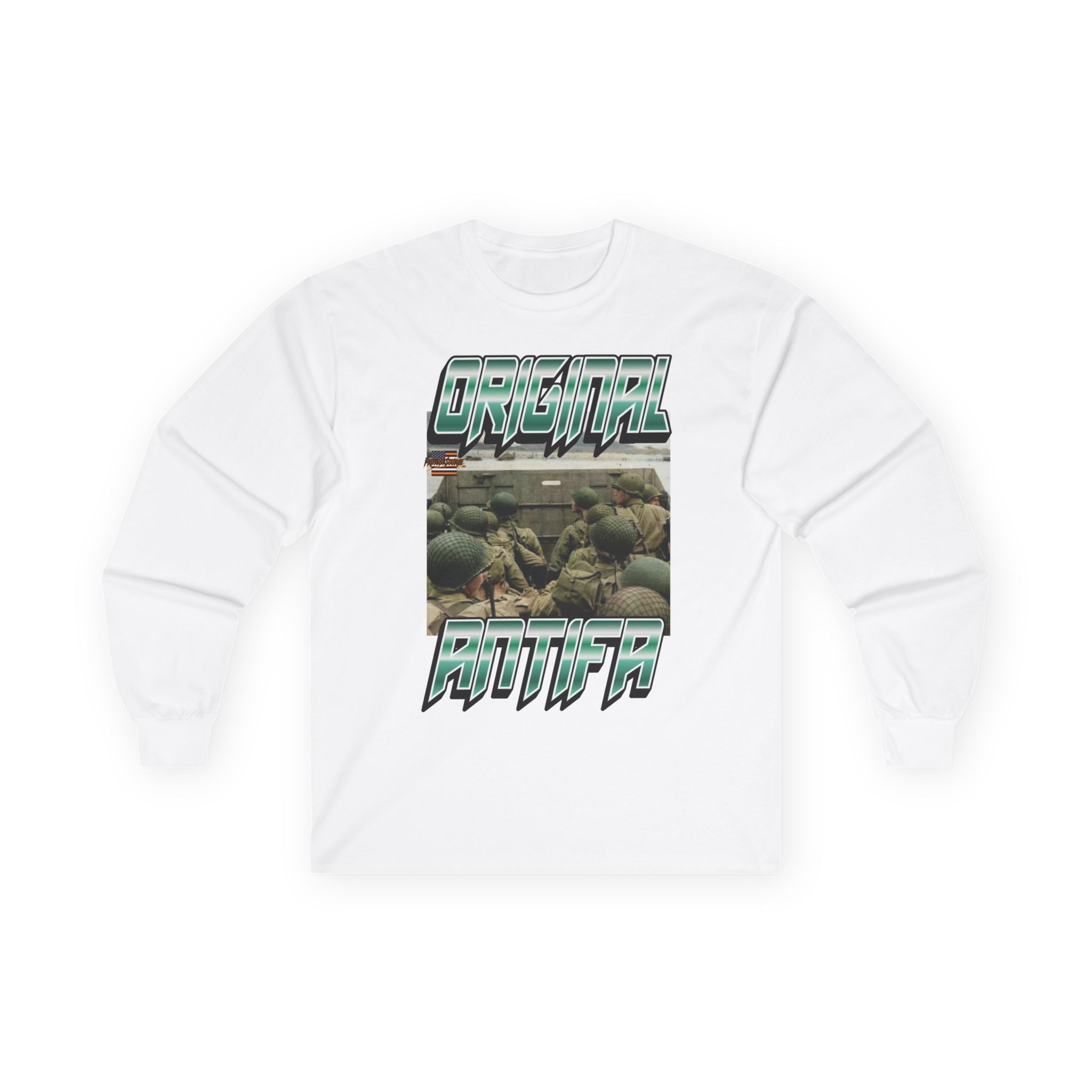 Original Antifa Long Sleeve Cotton Gildan Tee
