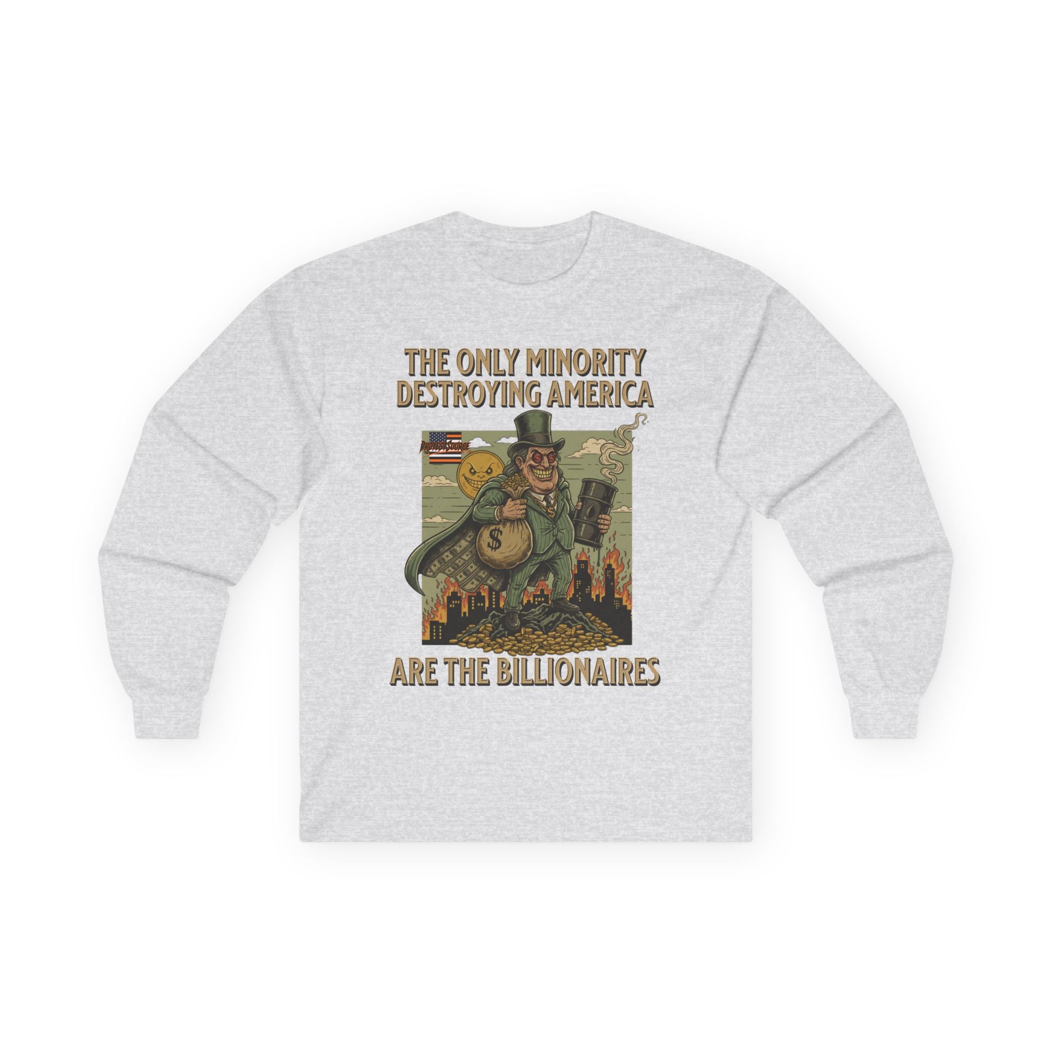The Only Minority Destroying America Long Sleeve Cotton Gildan Tee