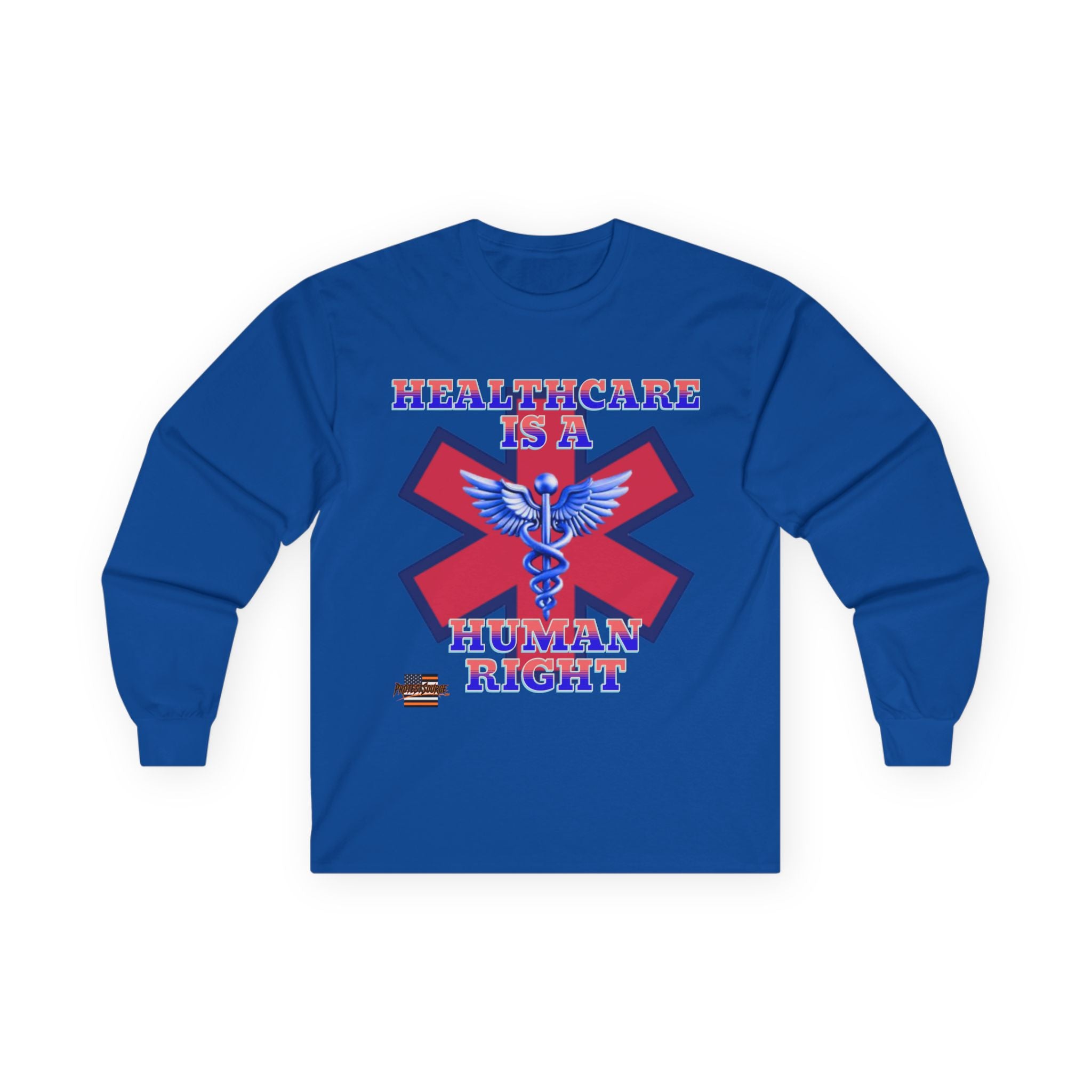 Healthcare is a Human Right Long Sleeve Cotton Gildan Tee