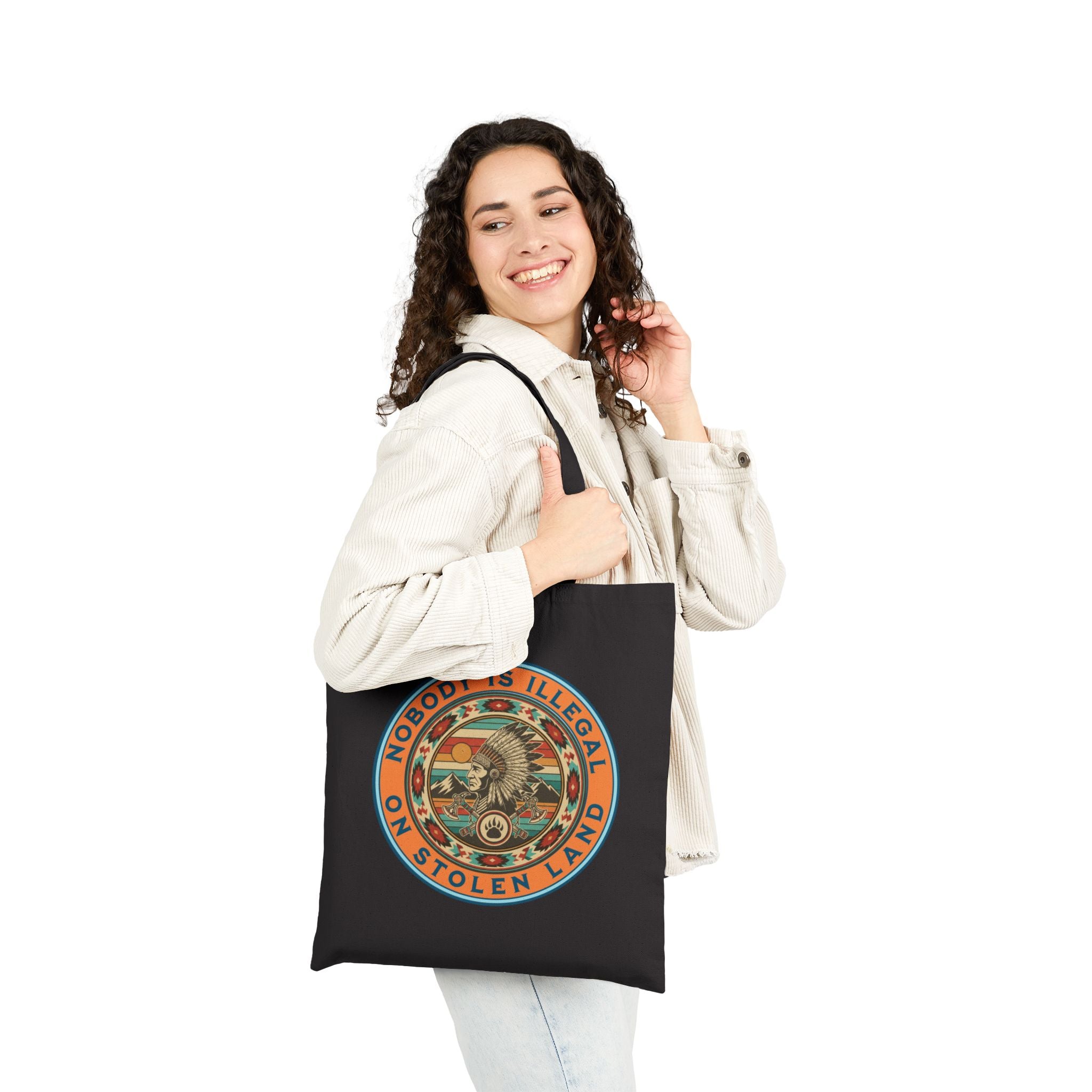 Nobody Is Illegal On Stolen Land Cotton Canvas Tote Bag