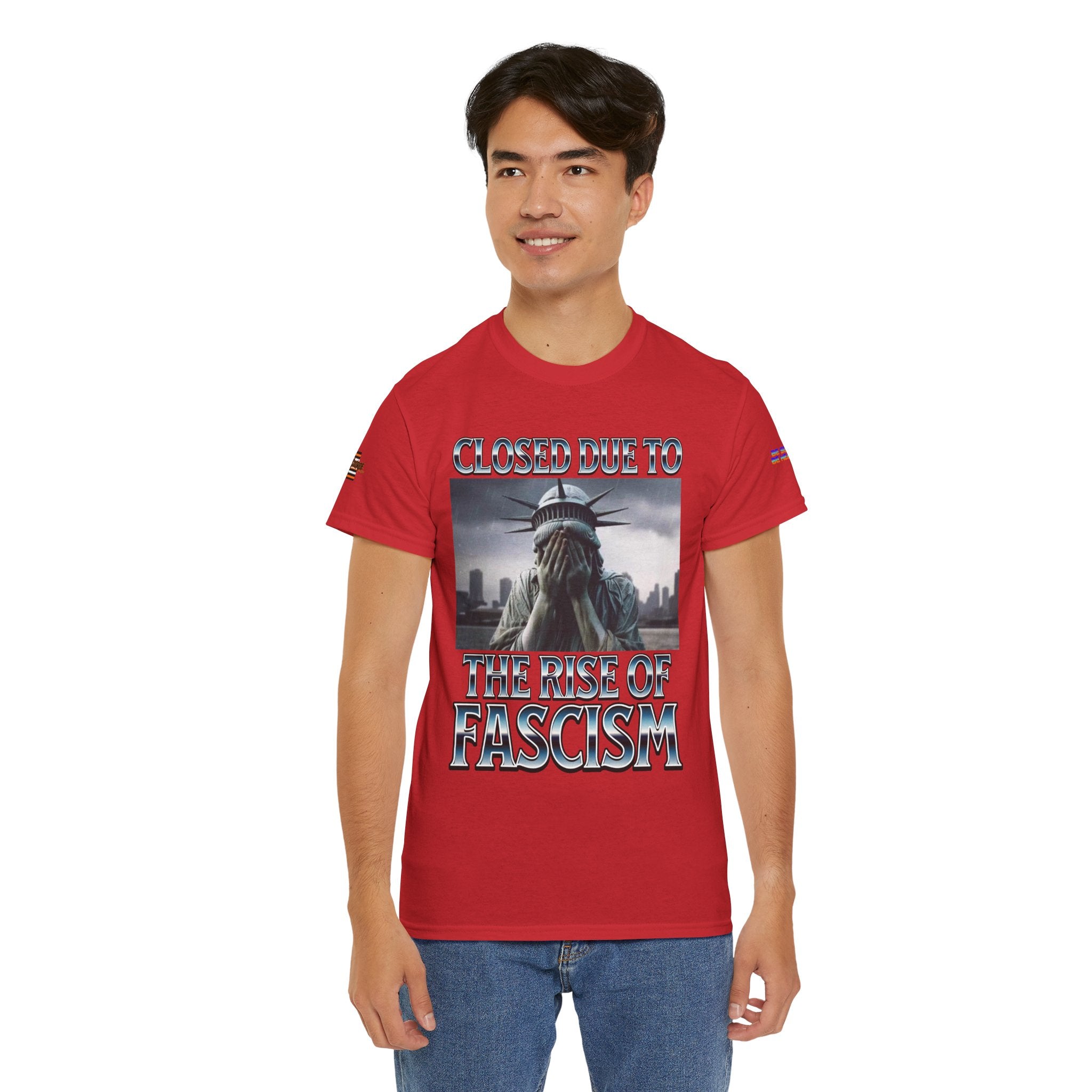 Closed Due To the Rise of Fascism Unisex Heavy Cotton Gildan Tee