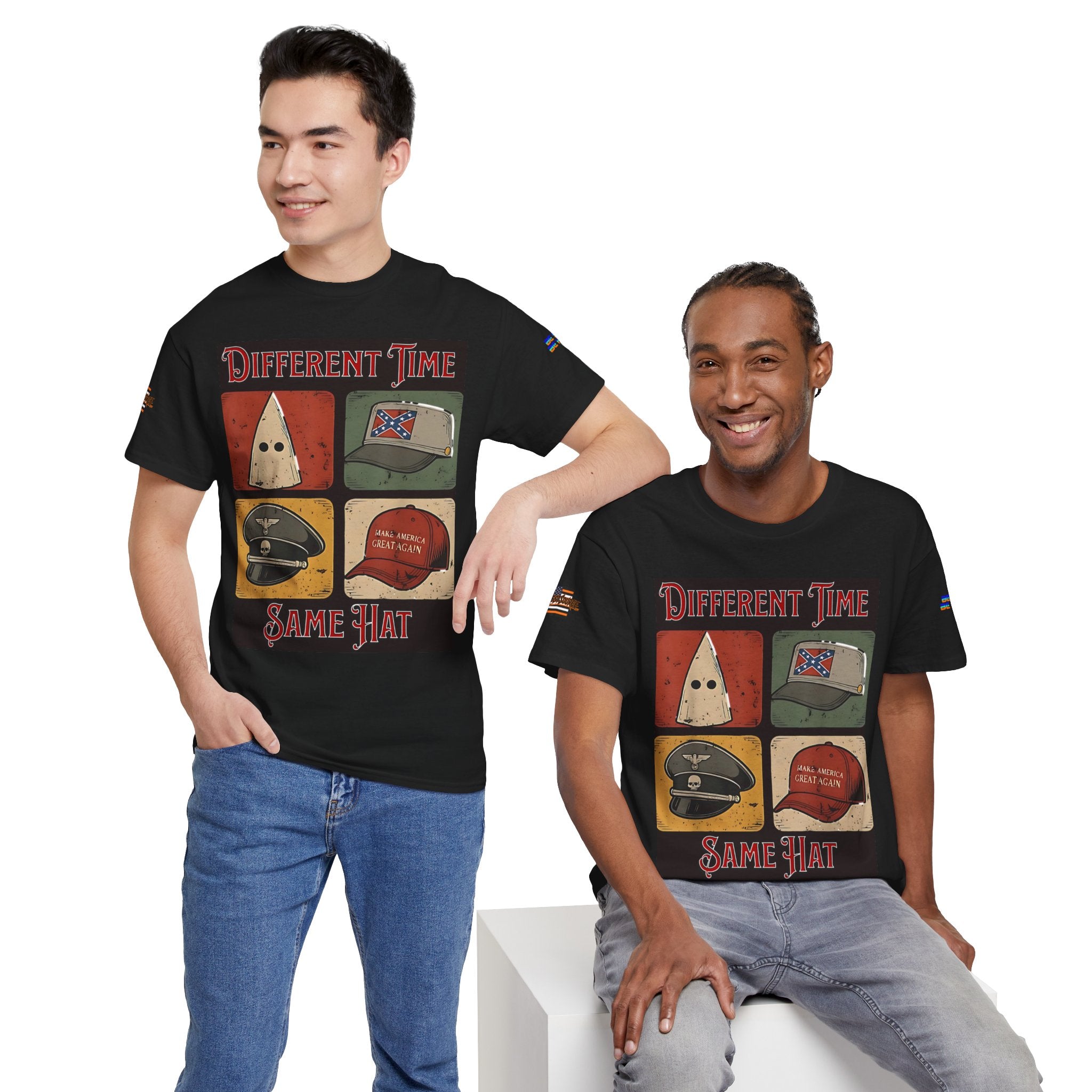Different Time Same Hat Unisex Heavy Cotton Gildan Tee