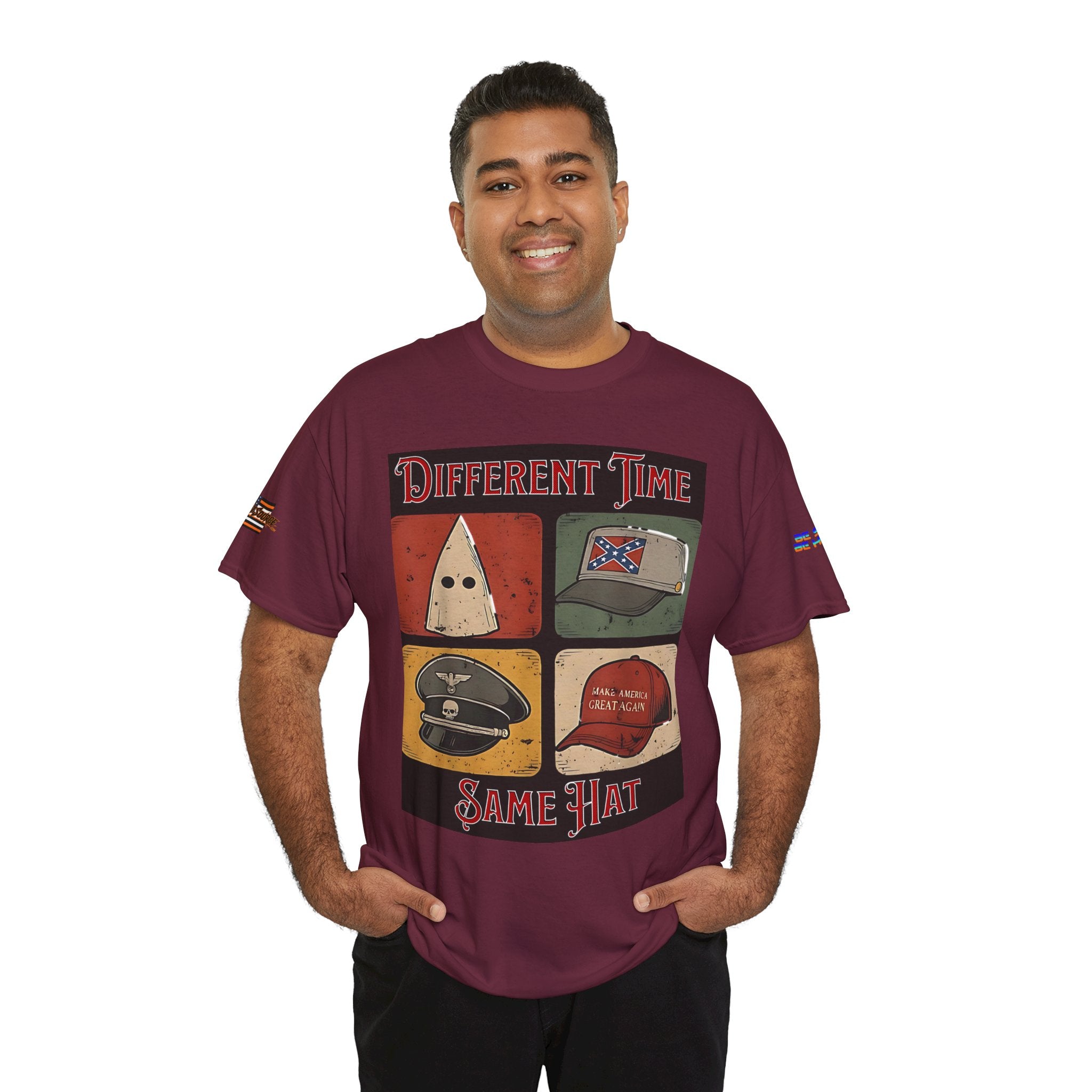 Different Time Same Hat Unisex Heavy Cotton Gildan Tee