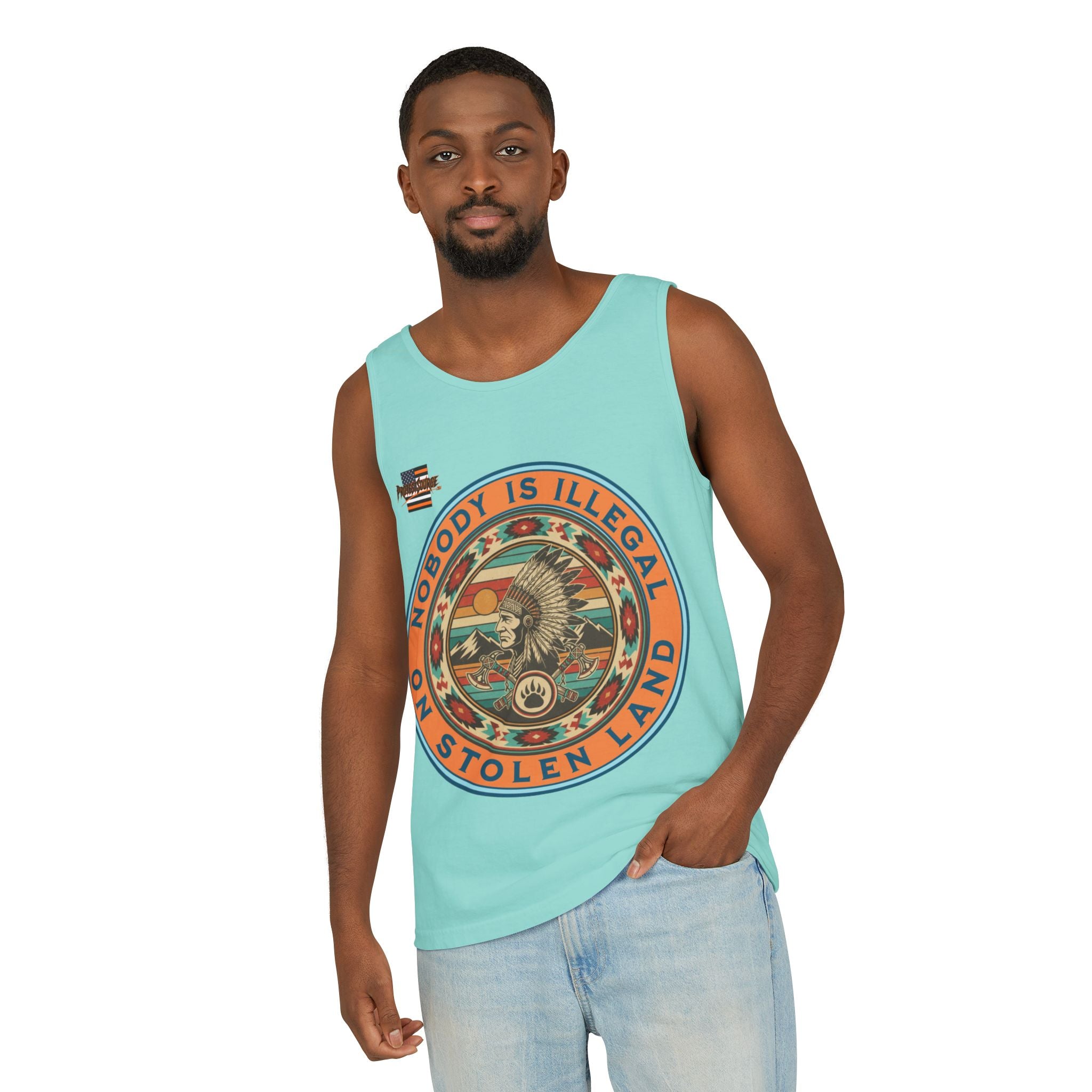 Nobody is Illegal on Stolen Land Unisex Cotton Tank Top