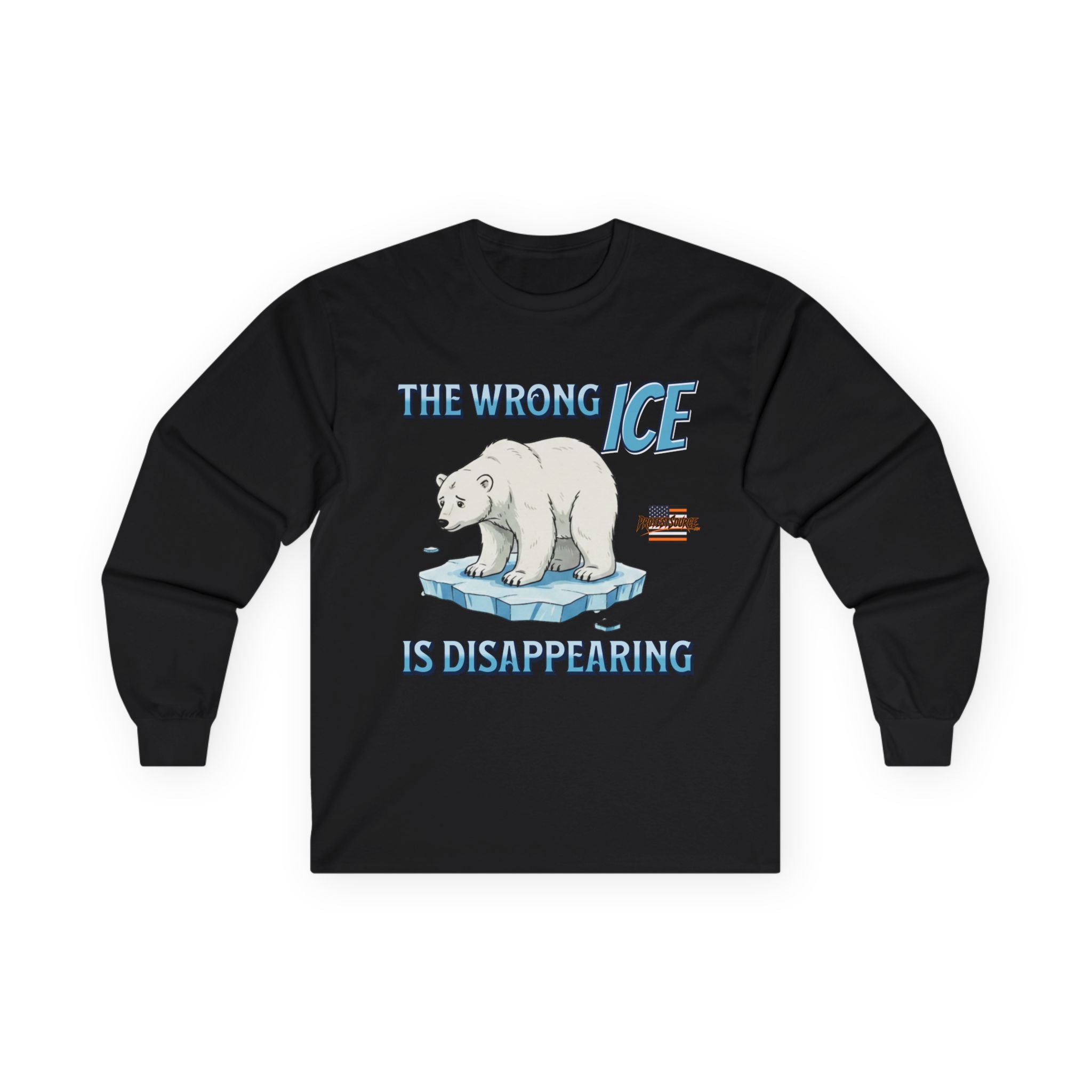 The Wrong ICE is Disappearing Long Sleeve Cotton Gildan Tee