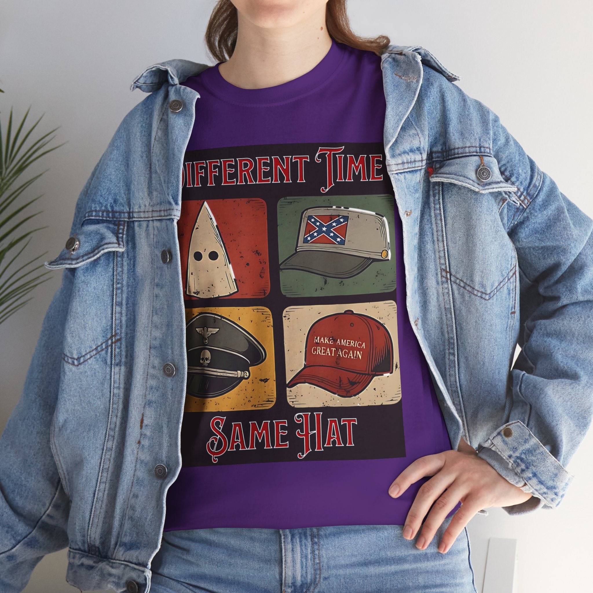 Different Time Same Hat Unisex Heavy Cotton Gildan Tee