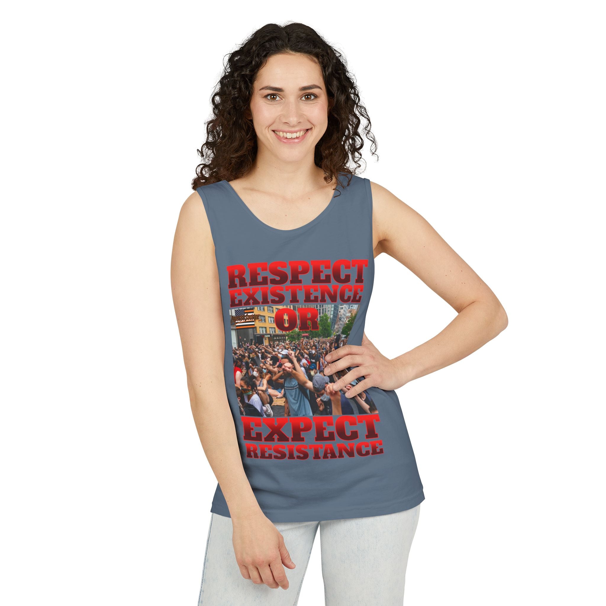 Respect Existence or Expect Resistance Unisex Cotton Tank Top