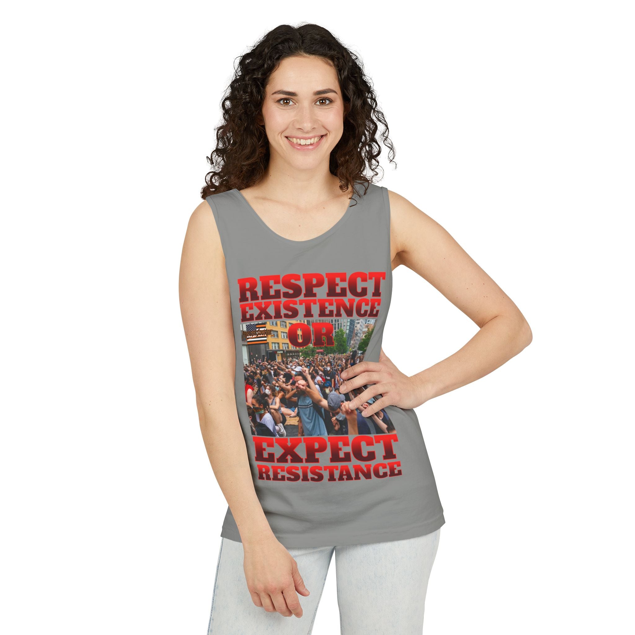 Respect Existence or Expect Resistance Unisex Cotton Tank Top
