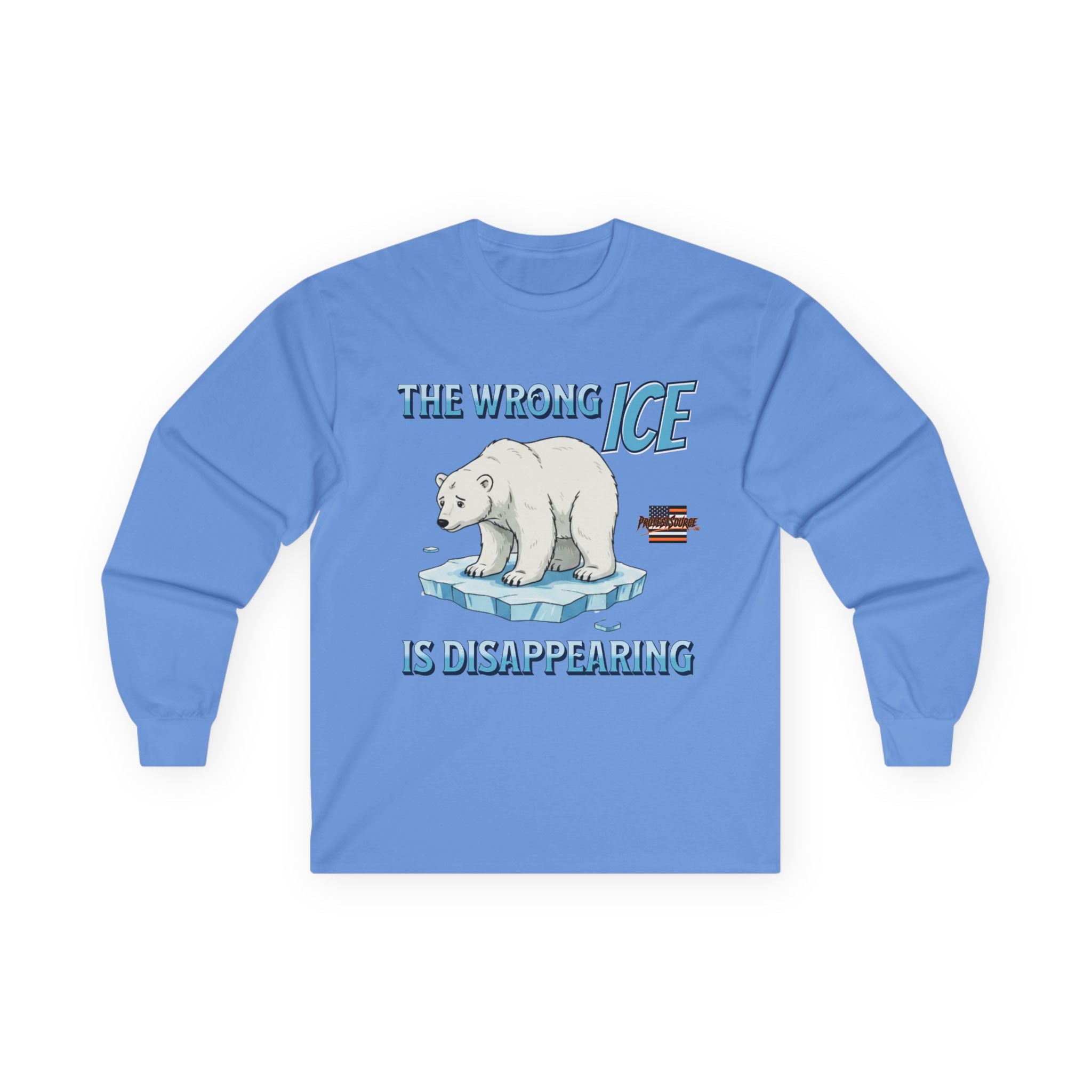 The Wrong ICE is Disappearing Long Sleeve Cotton Gildan Tee