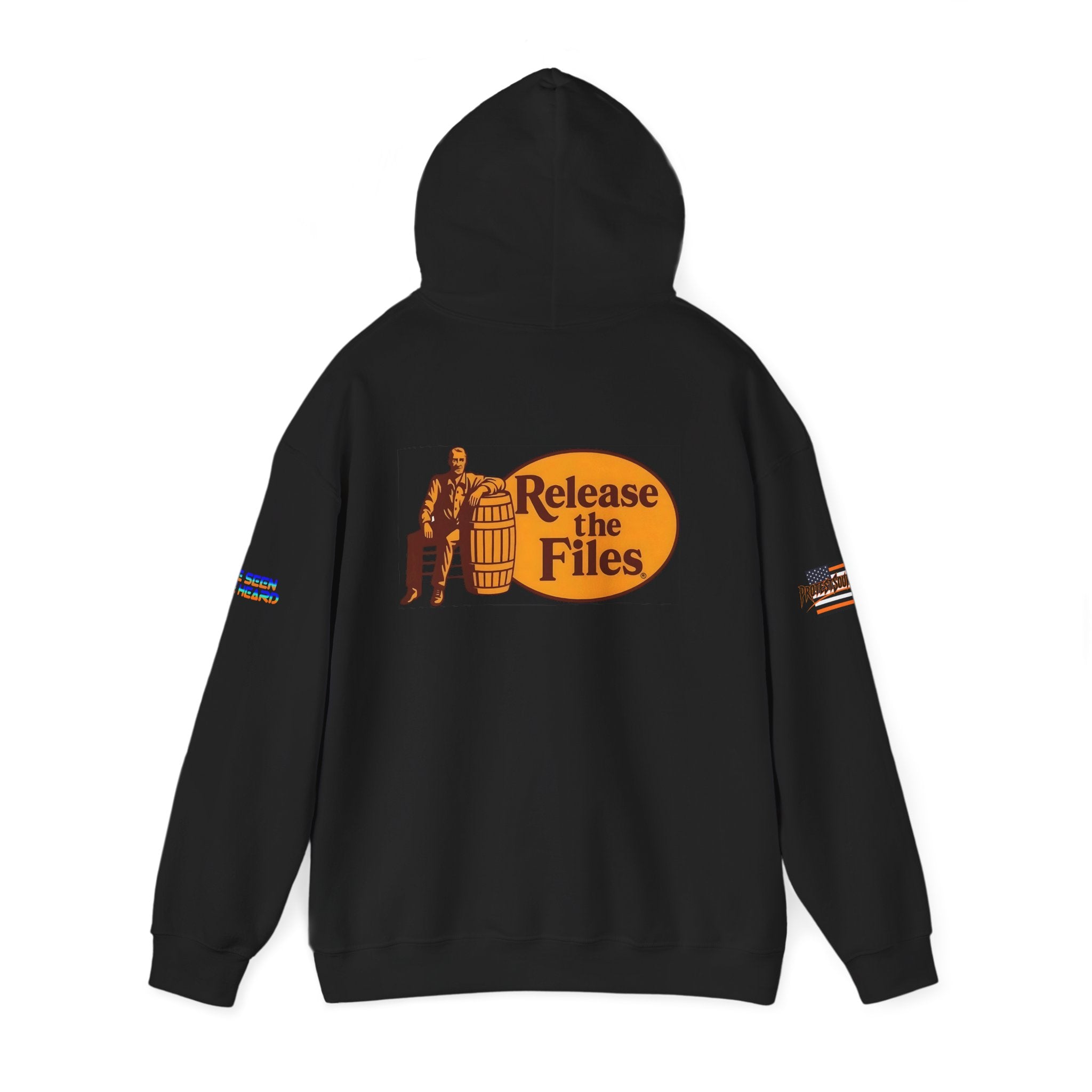 Release The Files Unisex Heavy Blend Gildan Hoodie Sweatshirt, Casual Wear, Gift for Activists, Comfortable Protest Wear