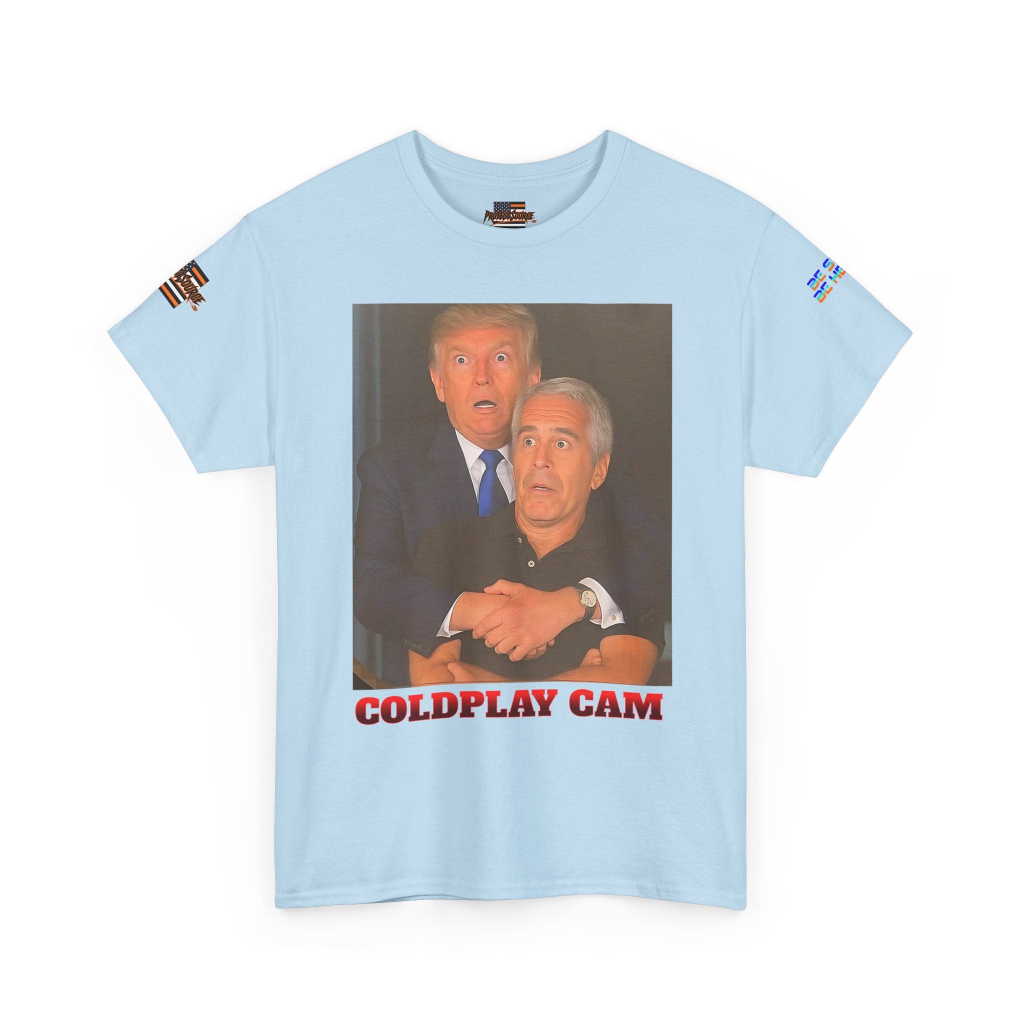 Trump and Epstein Coldplay Cam Unisex Heavy Cotton Gildan Tee