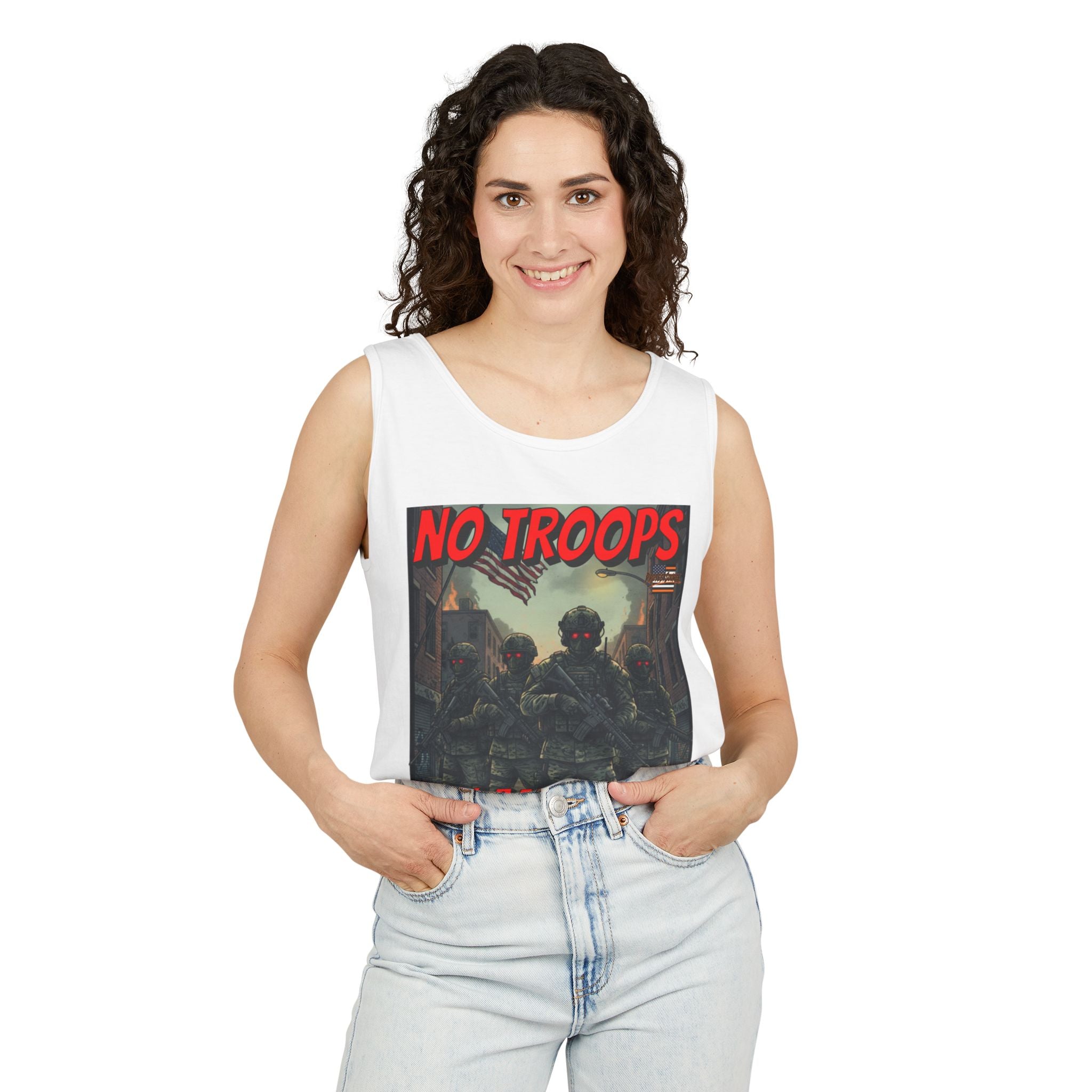 No Troops On American Streets Unisex Cotton Tank Top
