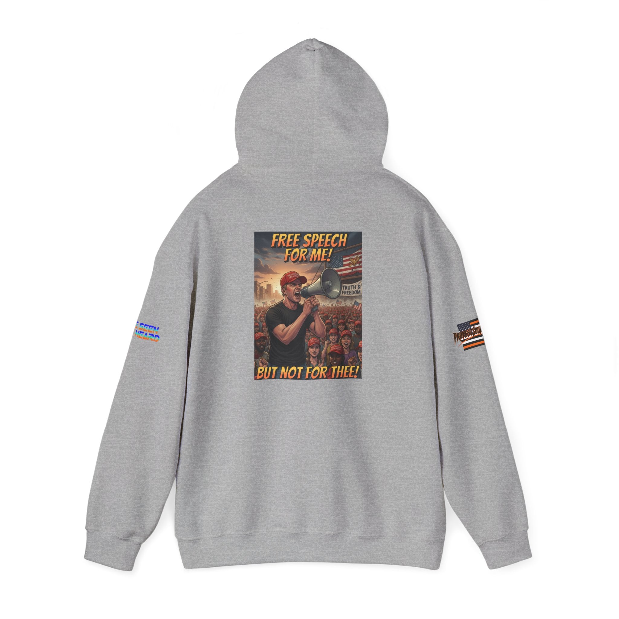Free Speech for Me but not for Thee Unisex Heavy Blend Gildan Hoodie