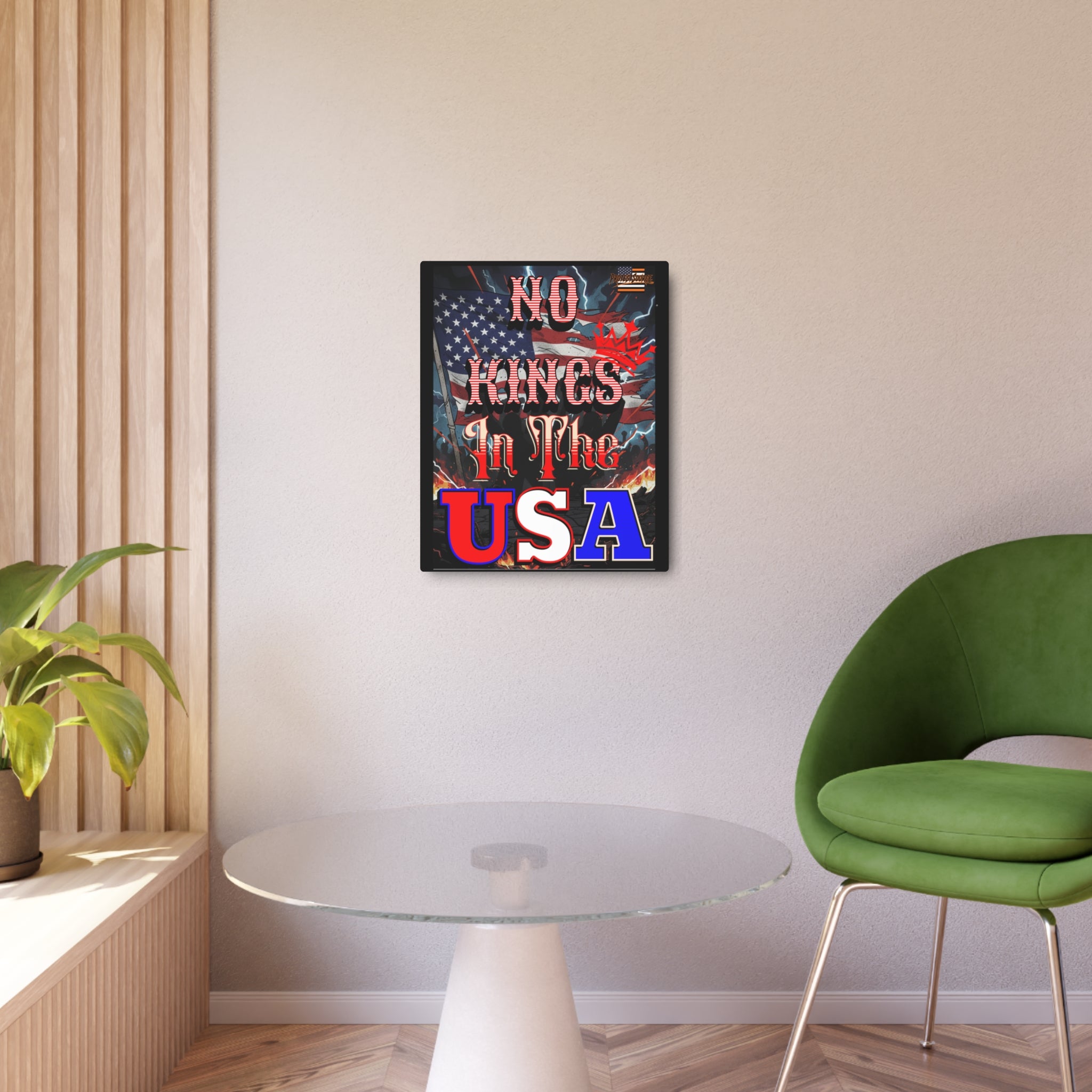 No Kings in the USA 16"X20" Aluminum Metal Protest Sign