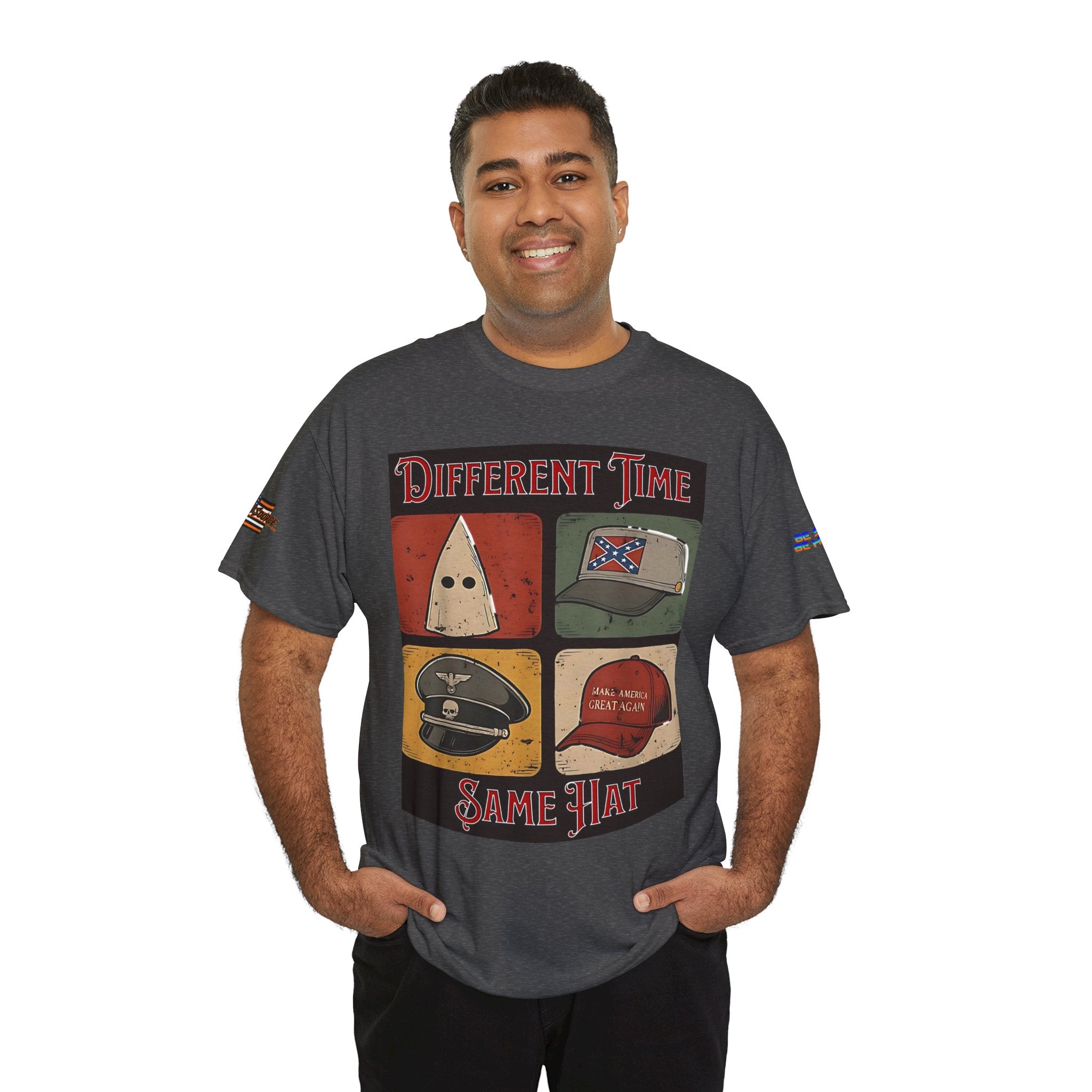 Different Time Same Hat Unisex Heavy Cotton Gildan Tee