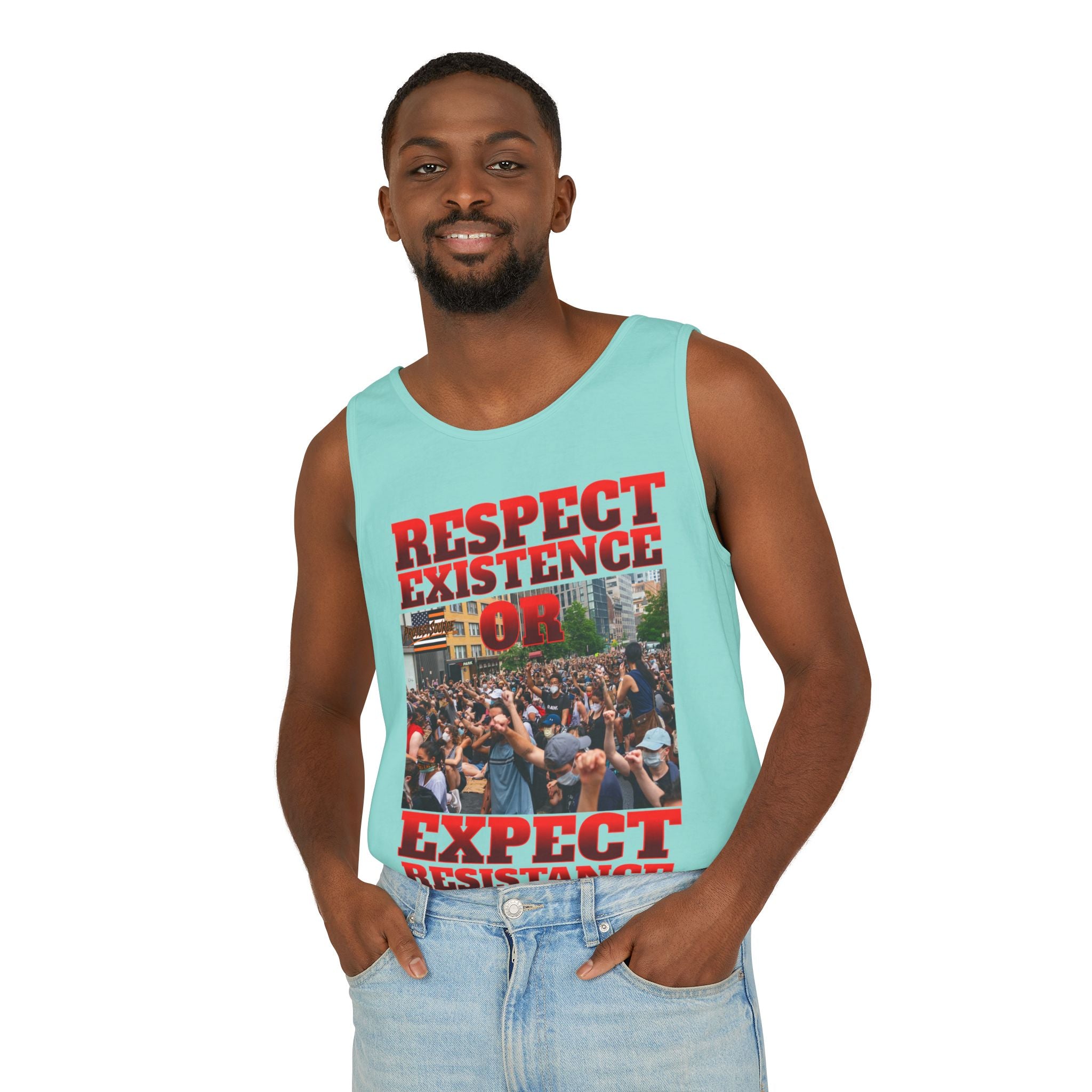 Respect Existence or Expect Resistance Unisex Cotton Tank Top