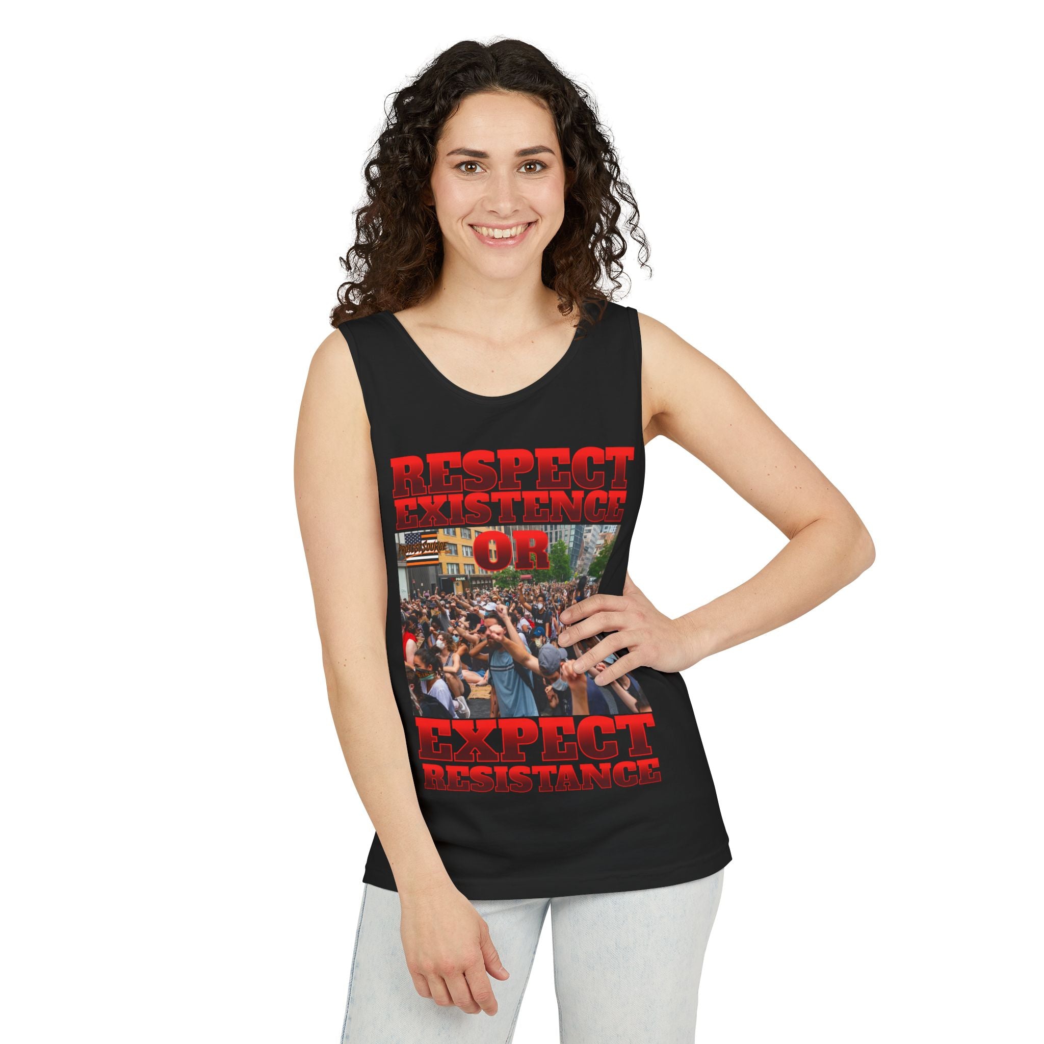 Respect Existence or Expect Resistance Unisex Cotton Tank Top