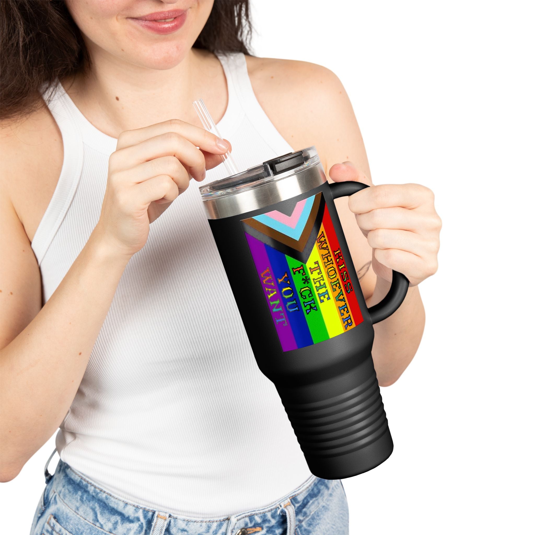Kiss Whoever The F*ck You Want Insulated 40 oz. Travel Mug