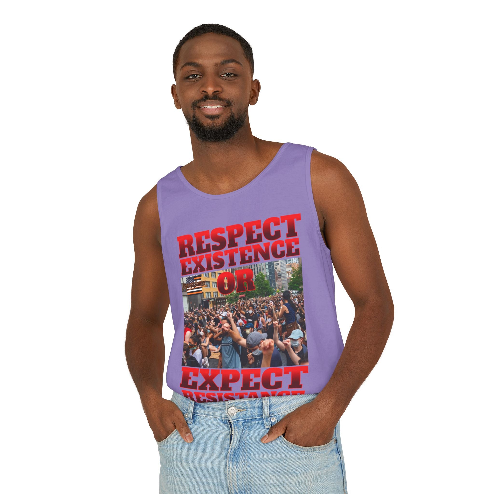 Respect Existence or Expect Resistance Unisex Cotton Tank Top