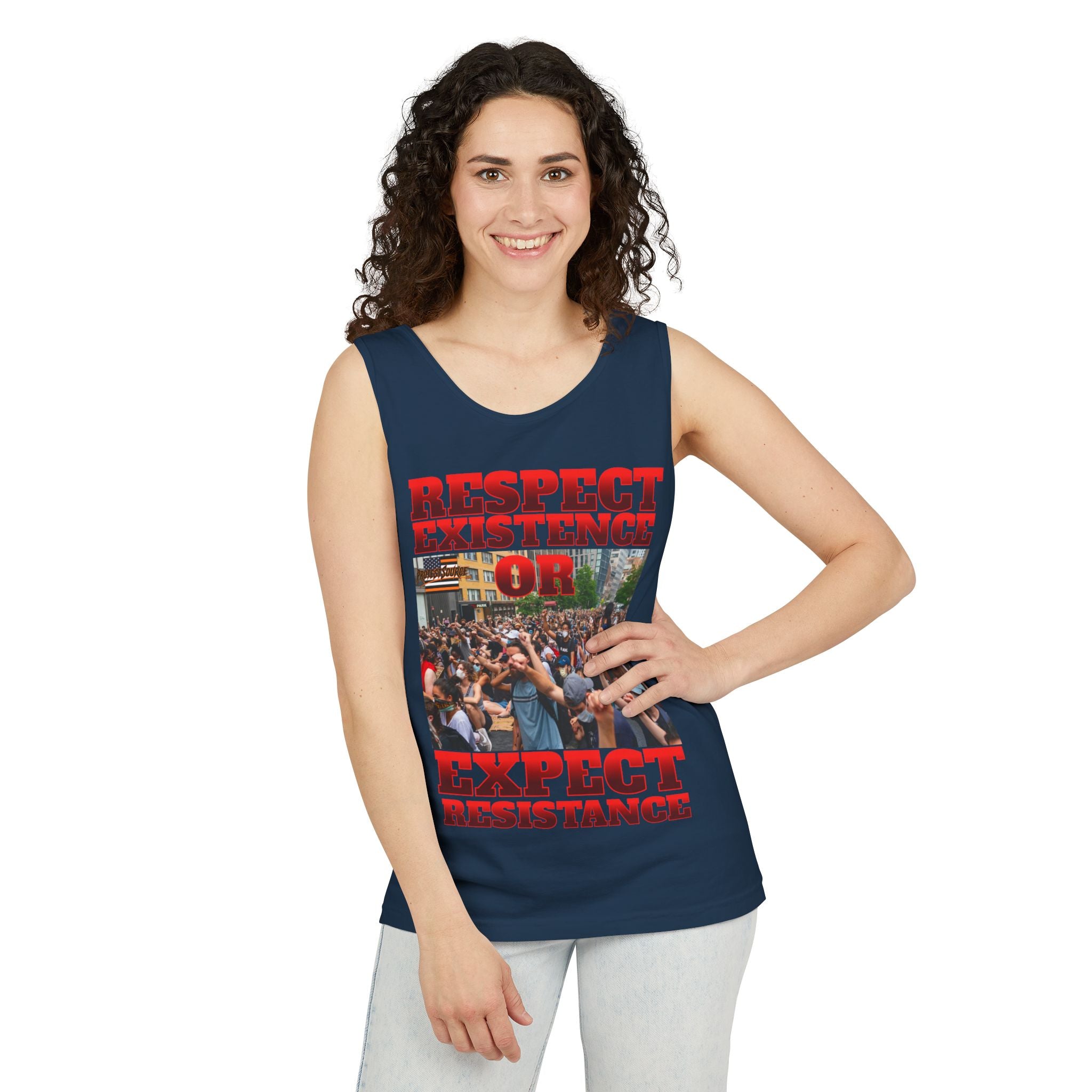 Respect Existence or Expect Resistance Unisex Cotton Tank Top