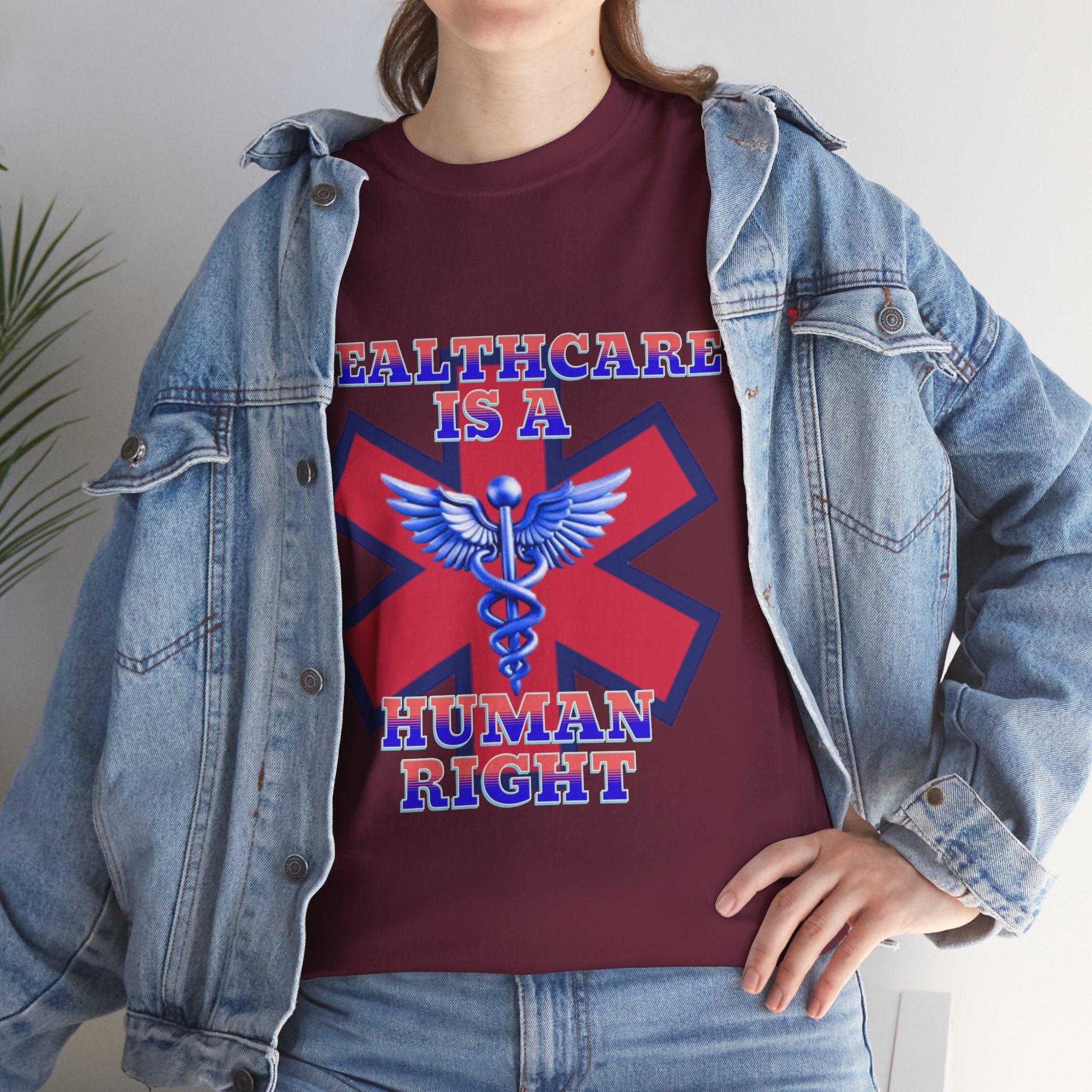 Healthcare is a Human Right Unisex Heavy Cotton Gildan Tee