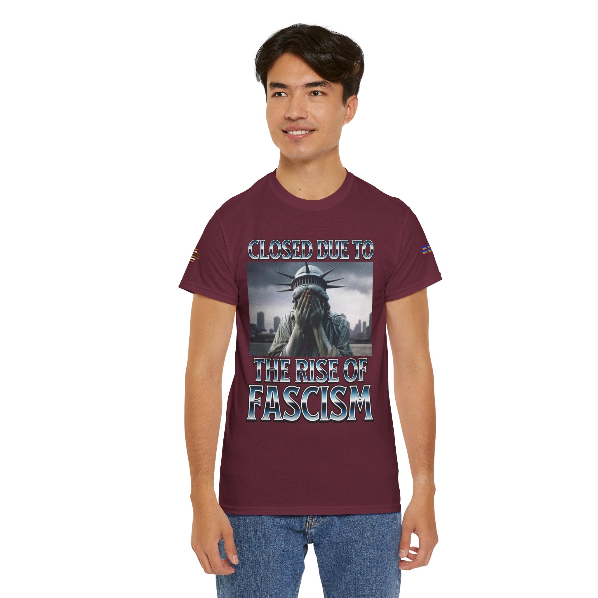 Closed Due To the Rise of Fascism Unisex Heavy Cotton Gildan Tee
