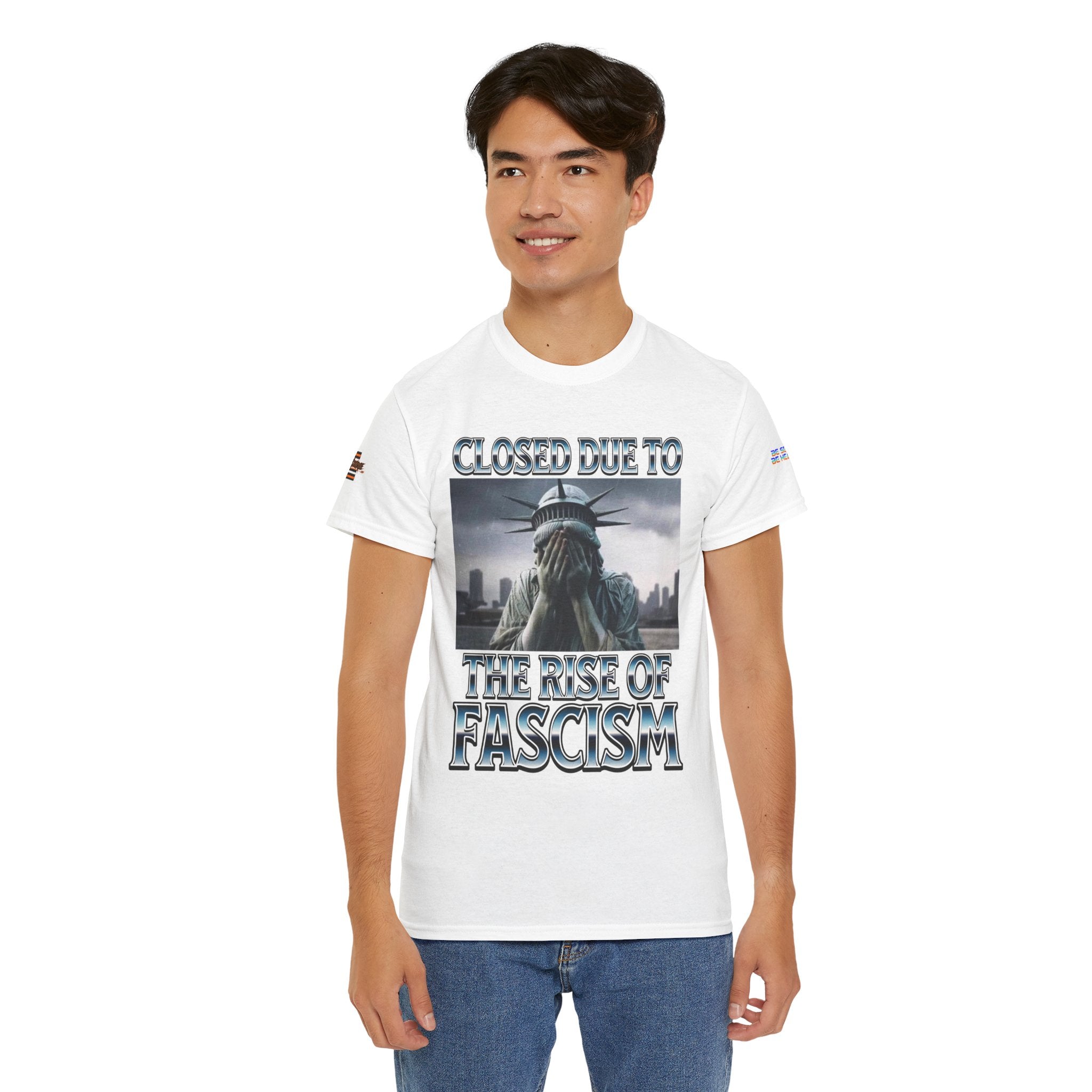 Closed Due To the Rise of Fascism Unisex Heavy Cotton Gildan Tee