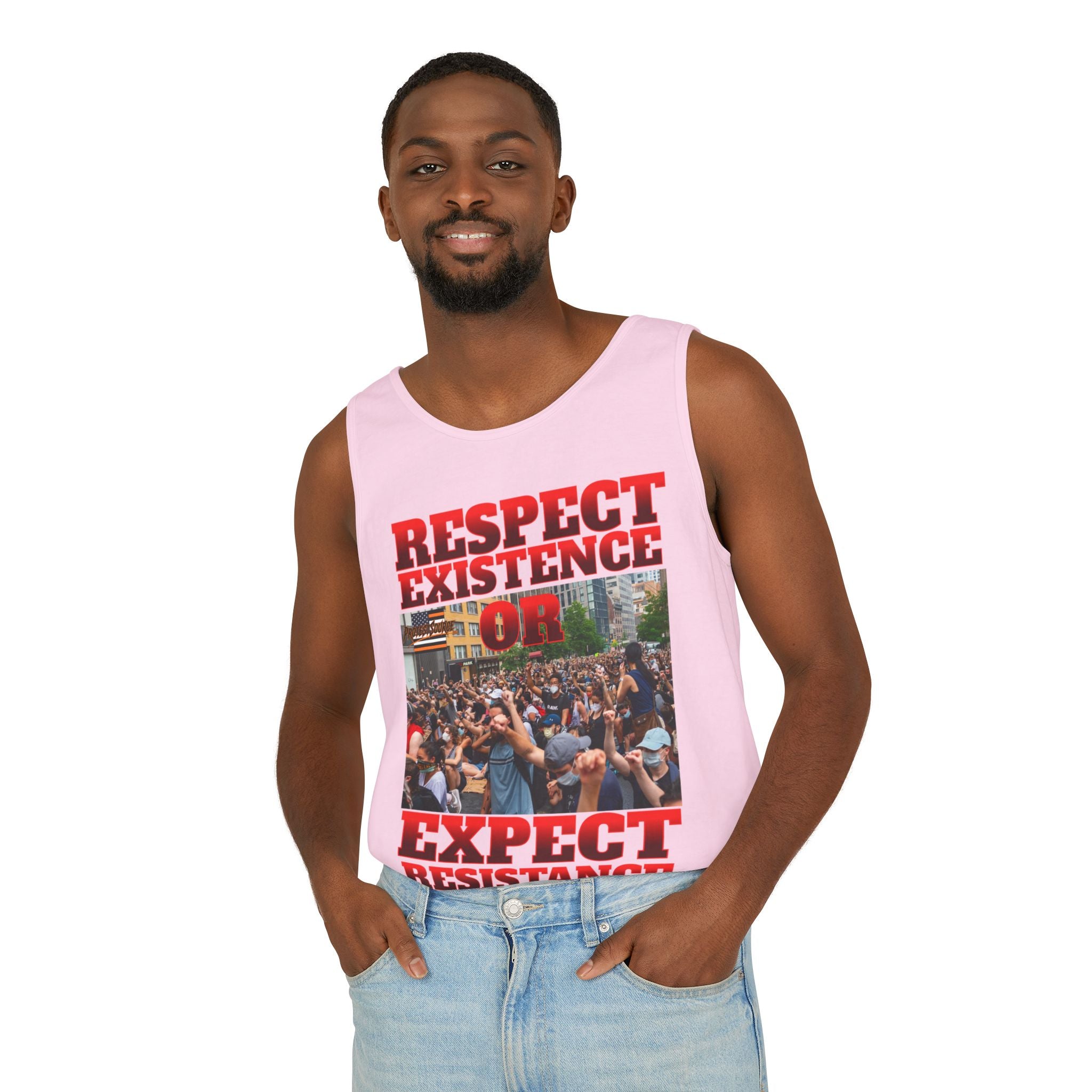 Respect Existence or Expect Resistance Unisex Cotton Tank Top