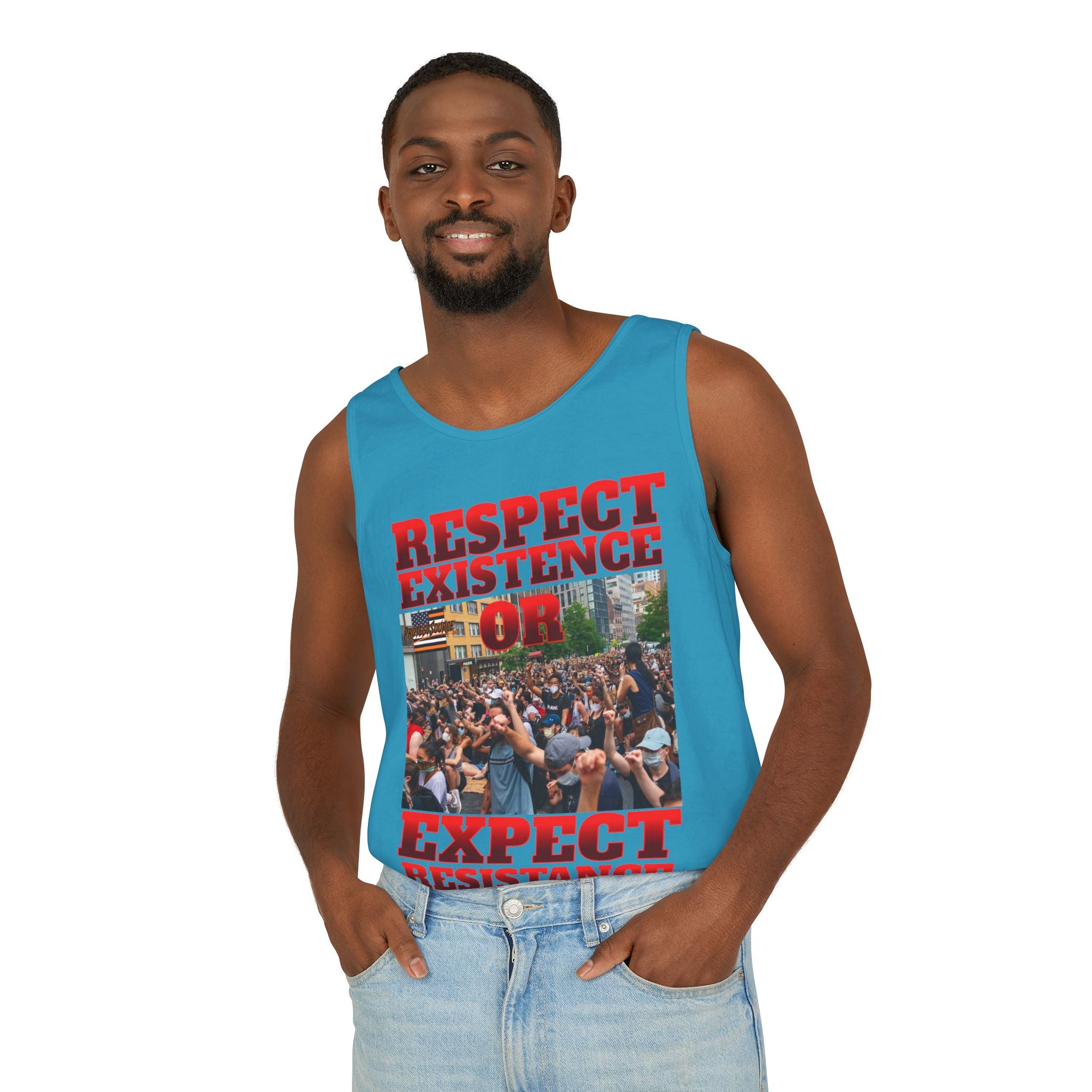 Respect Existence or Expect Resistance Unisex Cotton Tank Top
