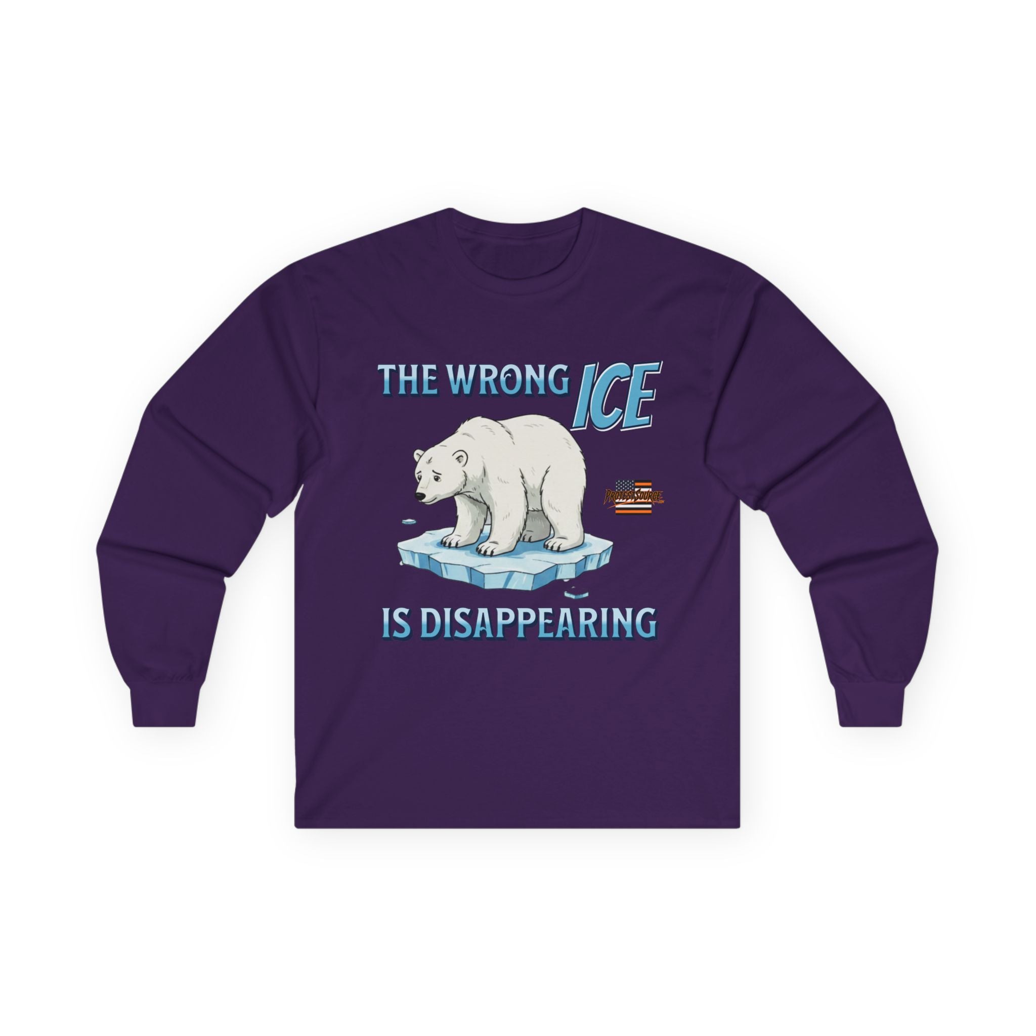 The Wrong ICE is Disappearing Long Sleeve Cotton Gildan Tee
