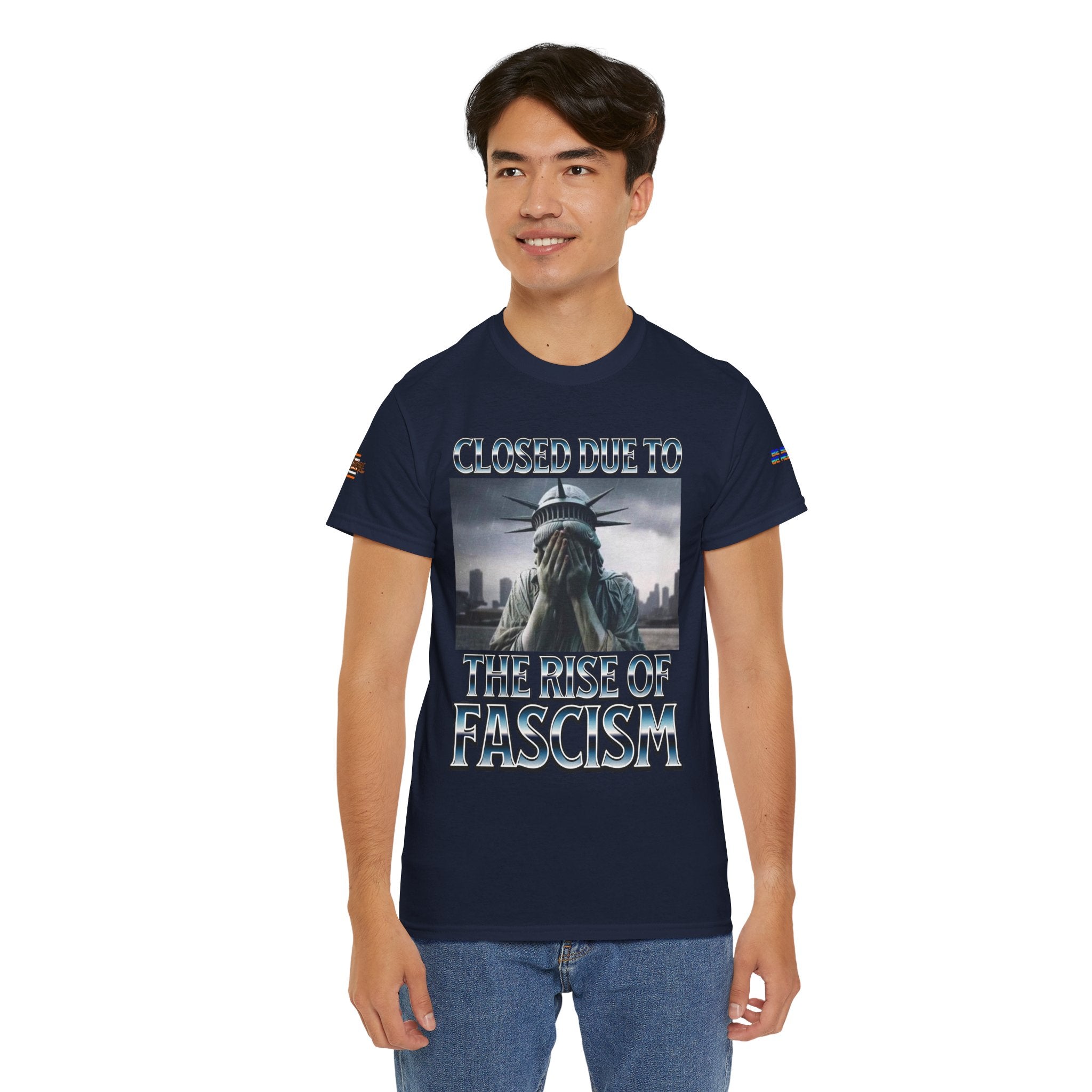 Closed Due To the Rise of Fascism Unisex Heavy Cotton Gildan Tee