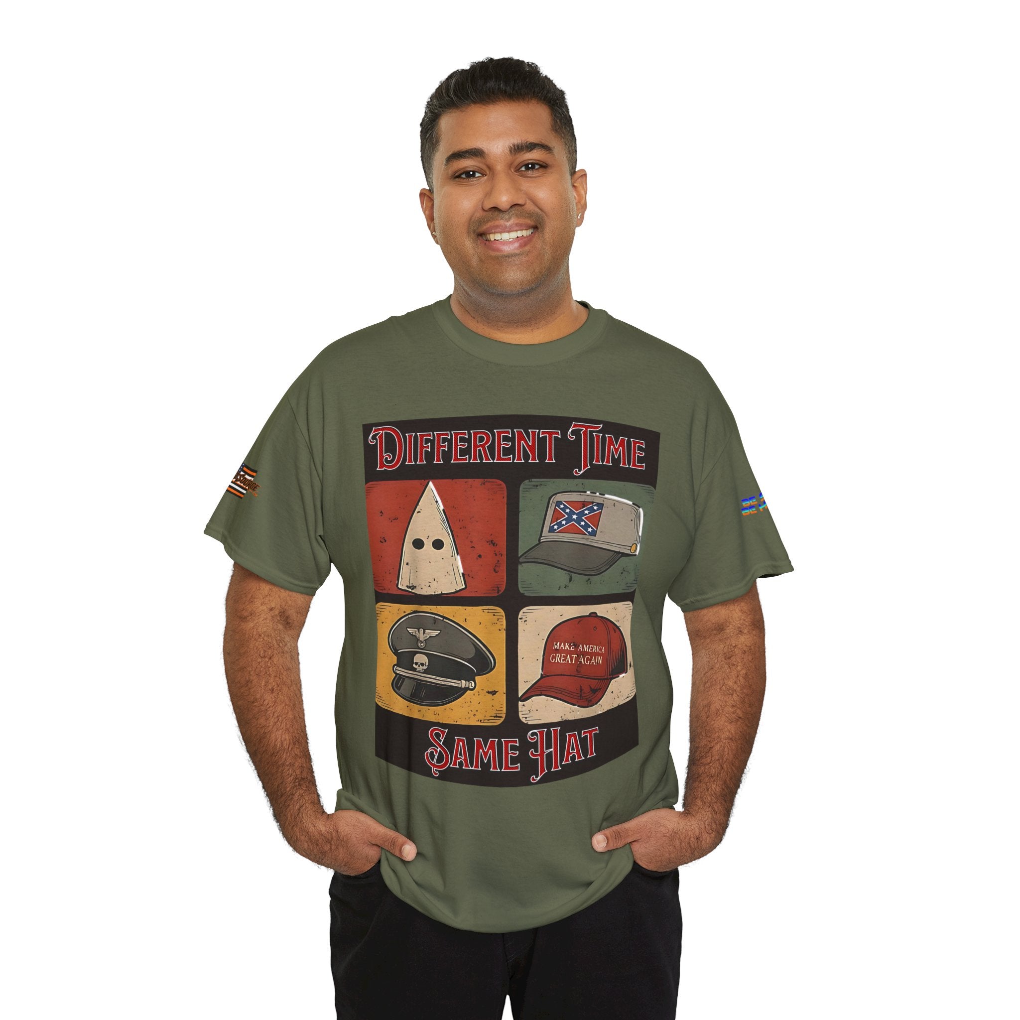 Different Time Same Hat Unisex Heavy Cotton Gildan Tee