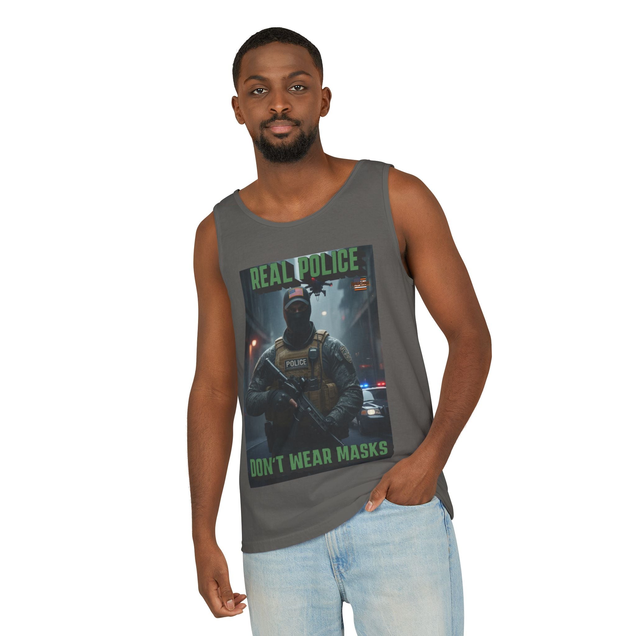 Real Police Don't Wear Masks Unisex Cotton Tank Top