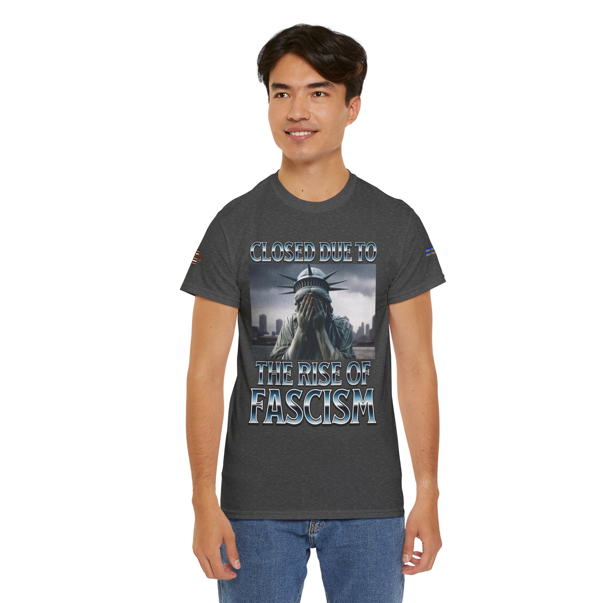 Closed Due To the Rise of Fascism Unisex Heavy Cotton Gildan Tee