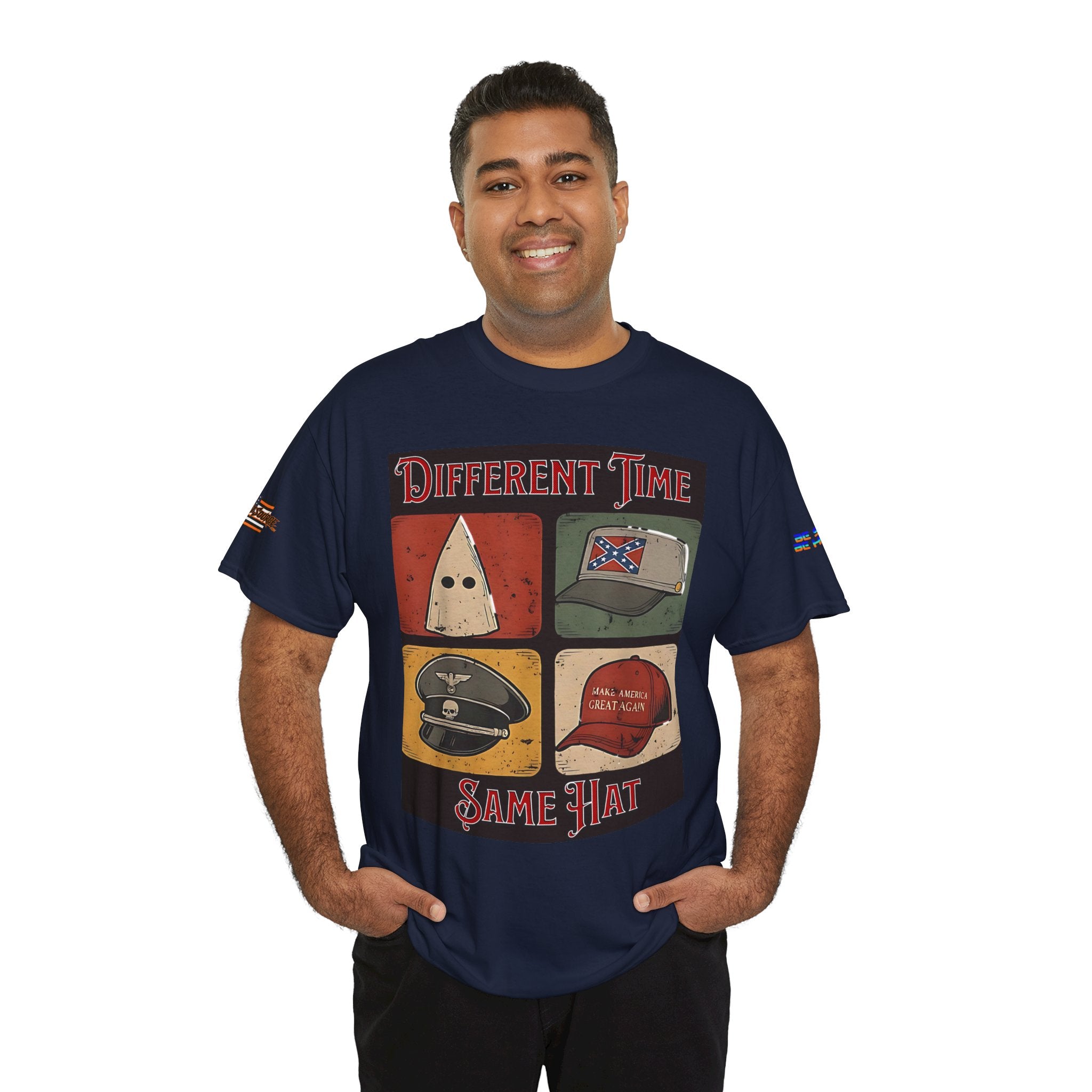 Different Time Same Hat Unisex Heavy Cotton Gildan Tee