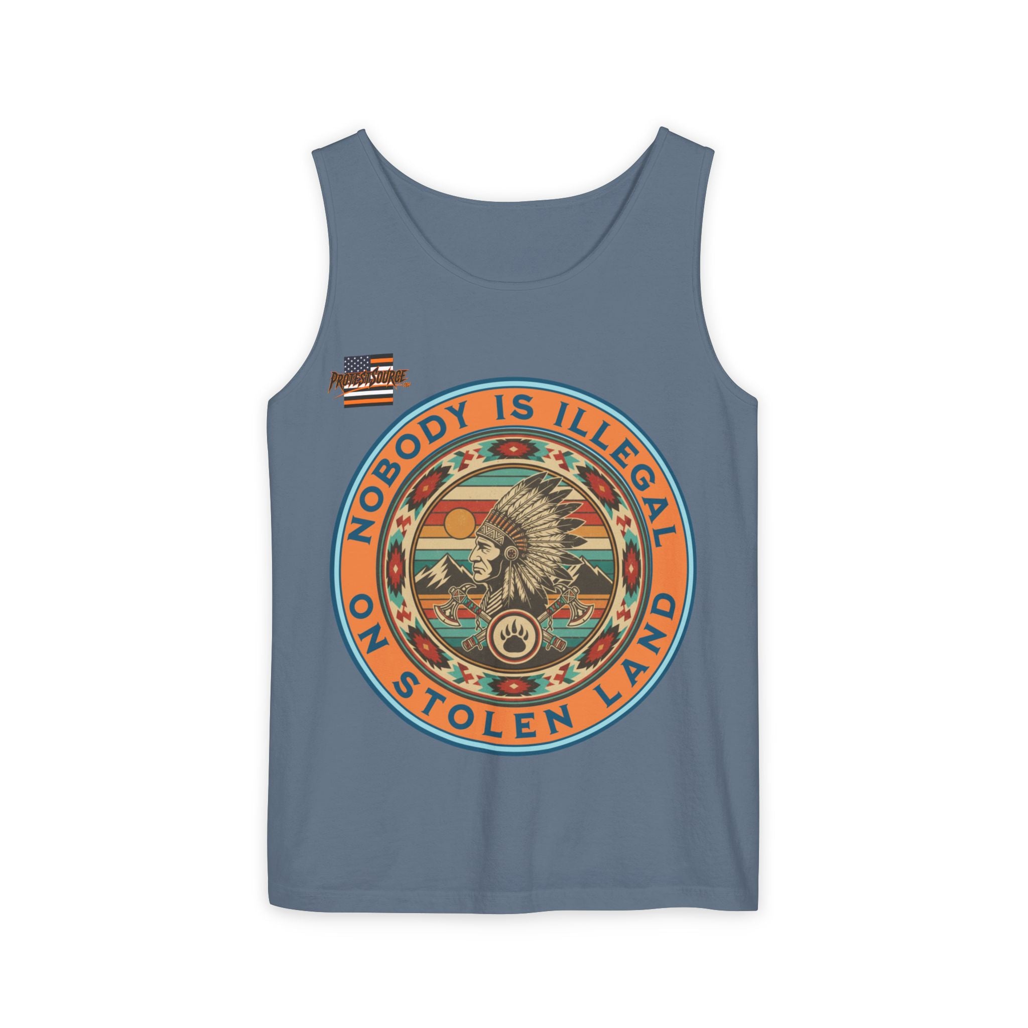 Nobody is Illegal on Stolen Land Unisex Cotton Tank Top