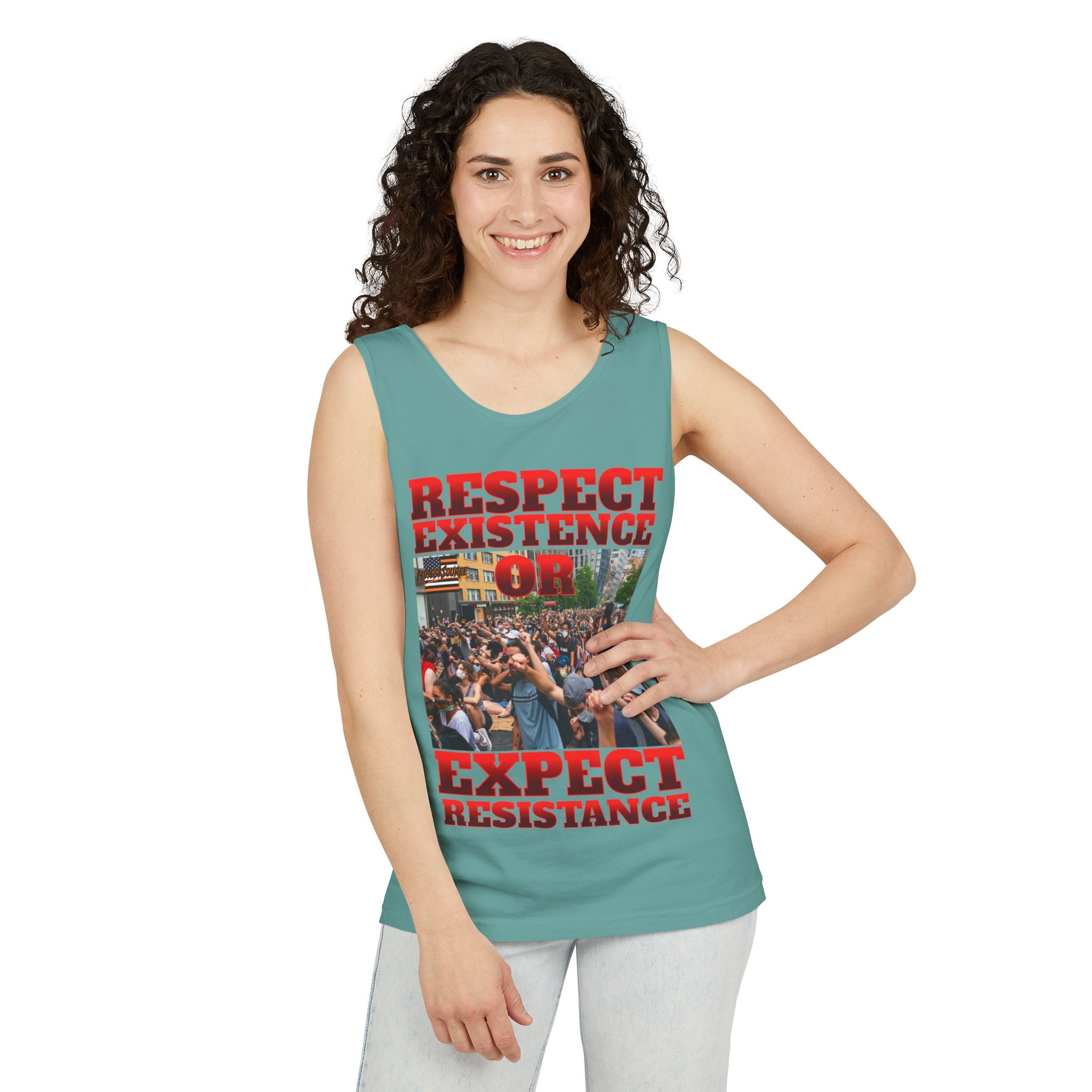 Respect Existence or Expect Resistance Unisex Cotton Tank Top