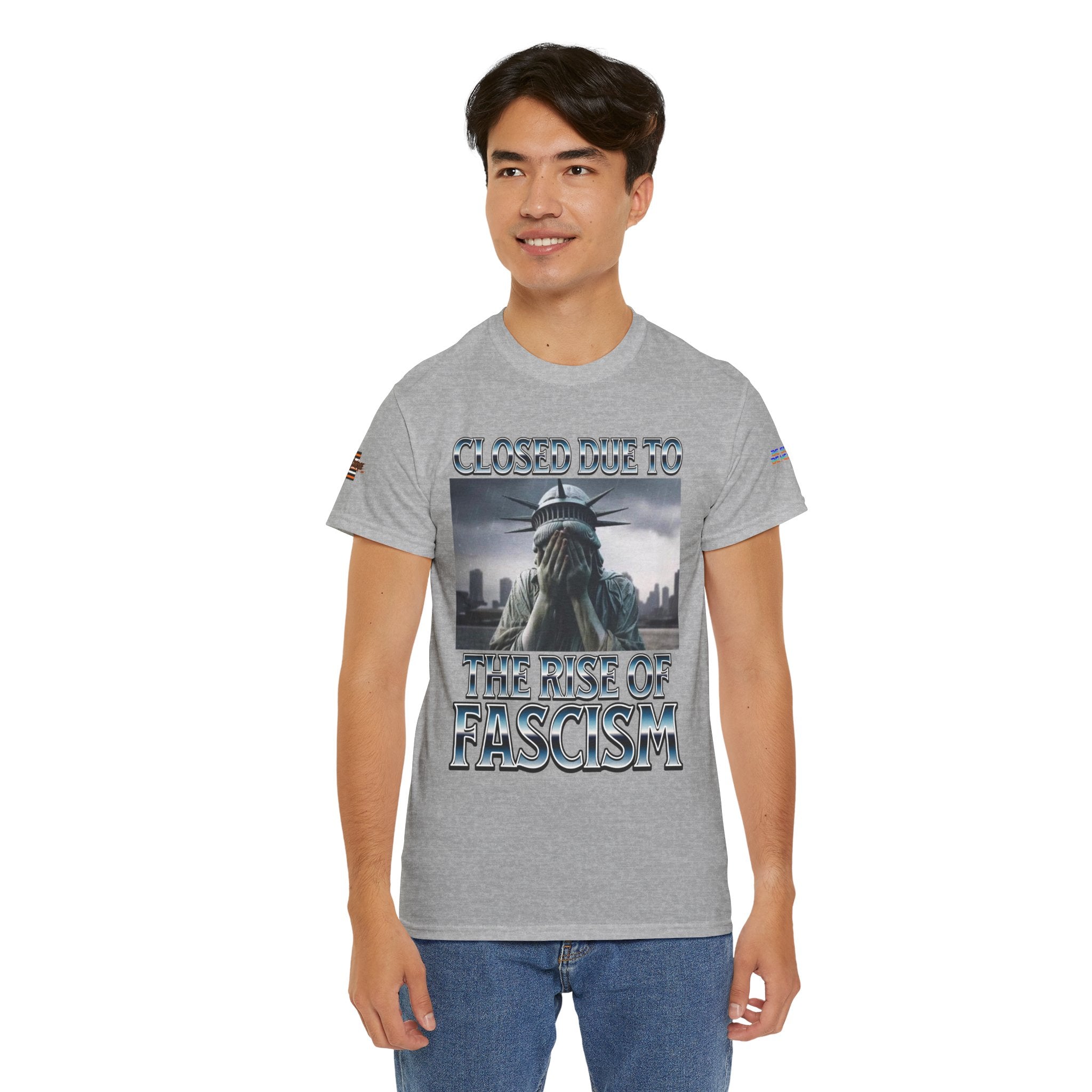 Closed Due To the Rise of Fascism Unisex Heavy Cotton Gildan Tee
