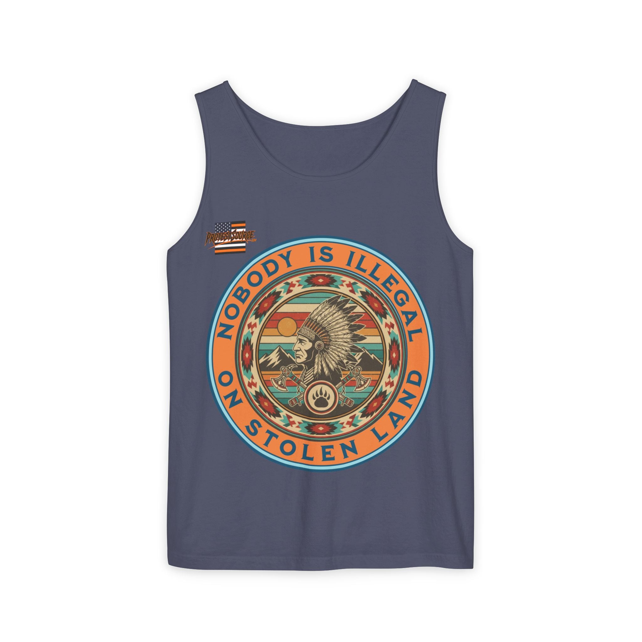 Nobody is Illegal on Stolen Land Unisex Cotton Tank Top