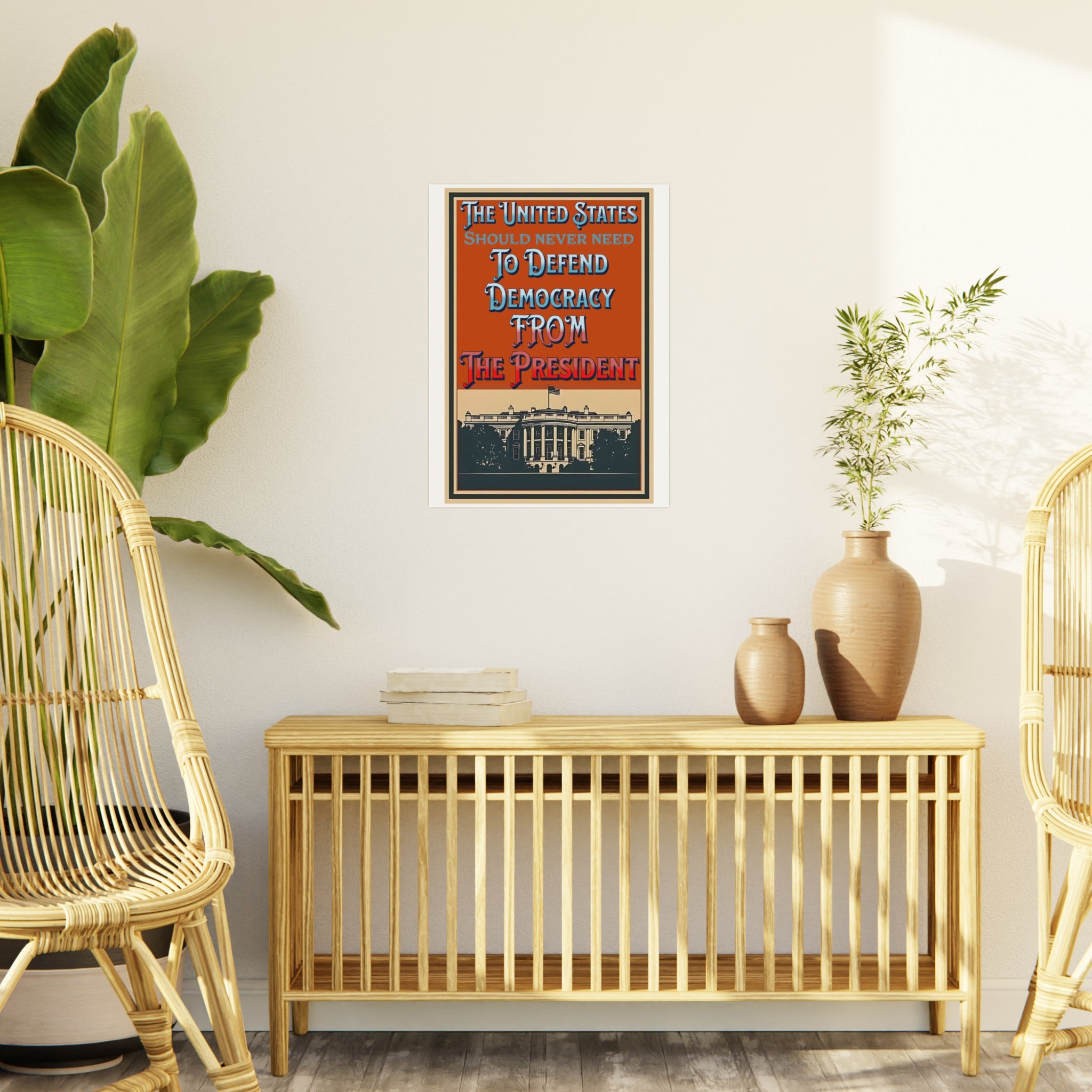 Defending Democracy 18"X24" Durable Foam Board Protest Sign