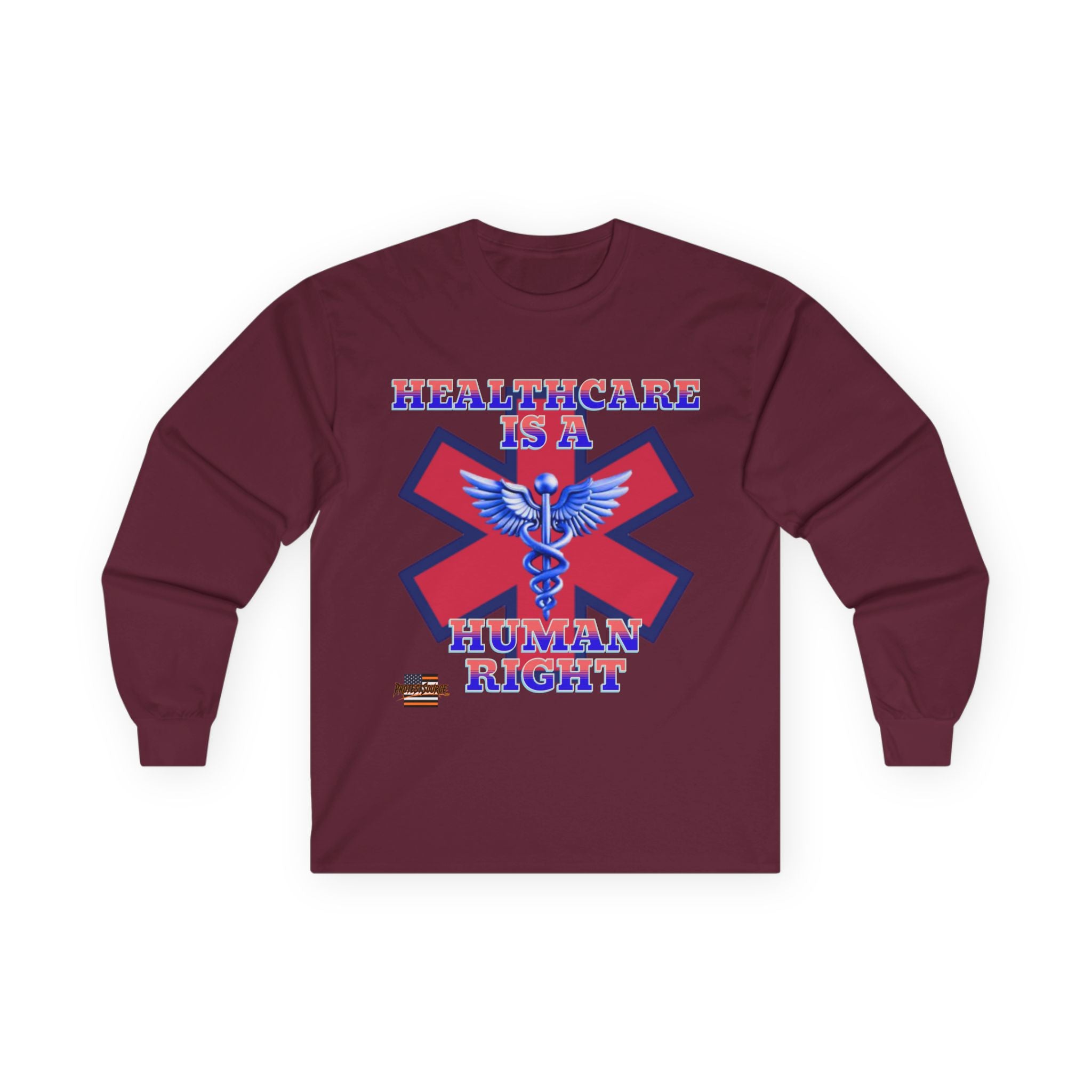 Healthcare is a Human Right Long Sleeve Cotton Gildan Tee