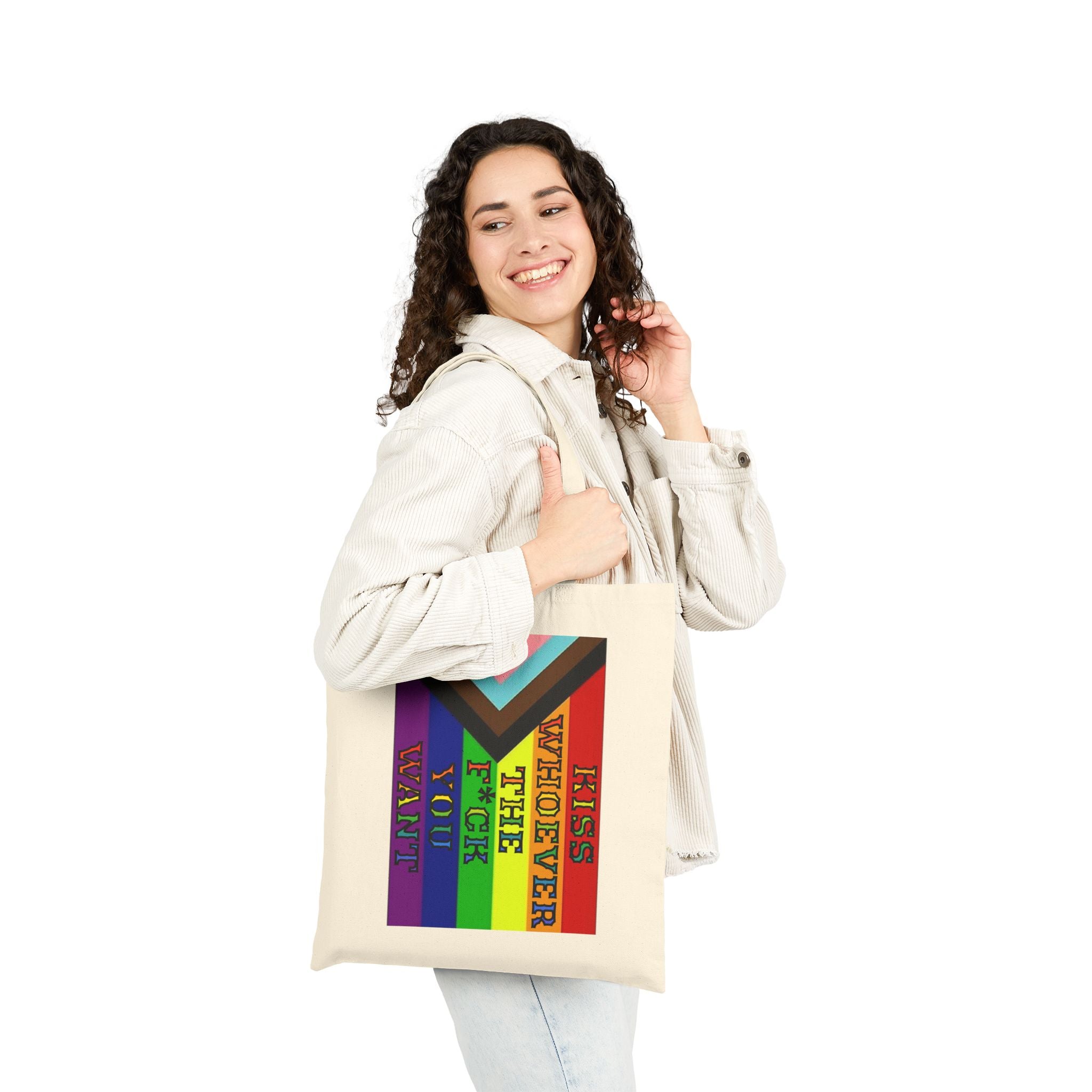 Kiss Whoever The F*ck You Want Cotton Canvas Tote Bag