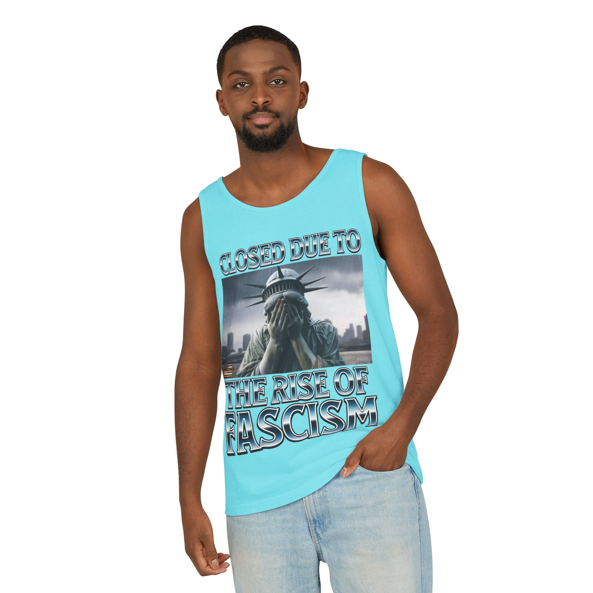 Closed Due to the Rise of Fascism Unisex Cotton Tank Top