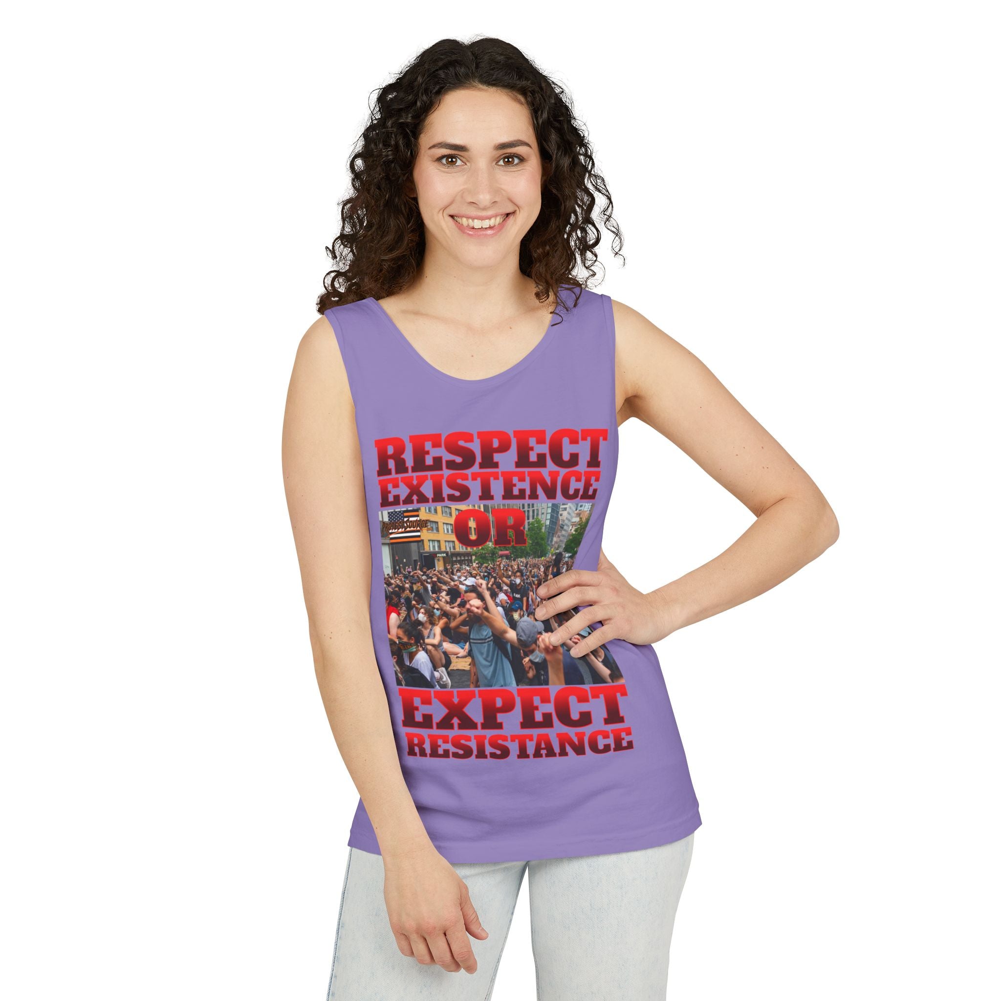 Respect Existence or Expect Resistance Unisex Cotton Tank Top
