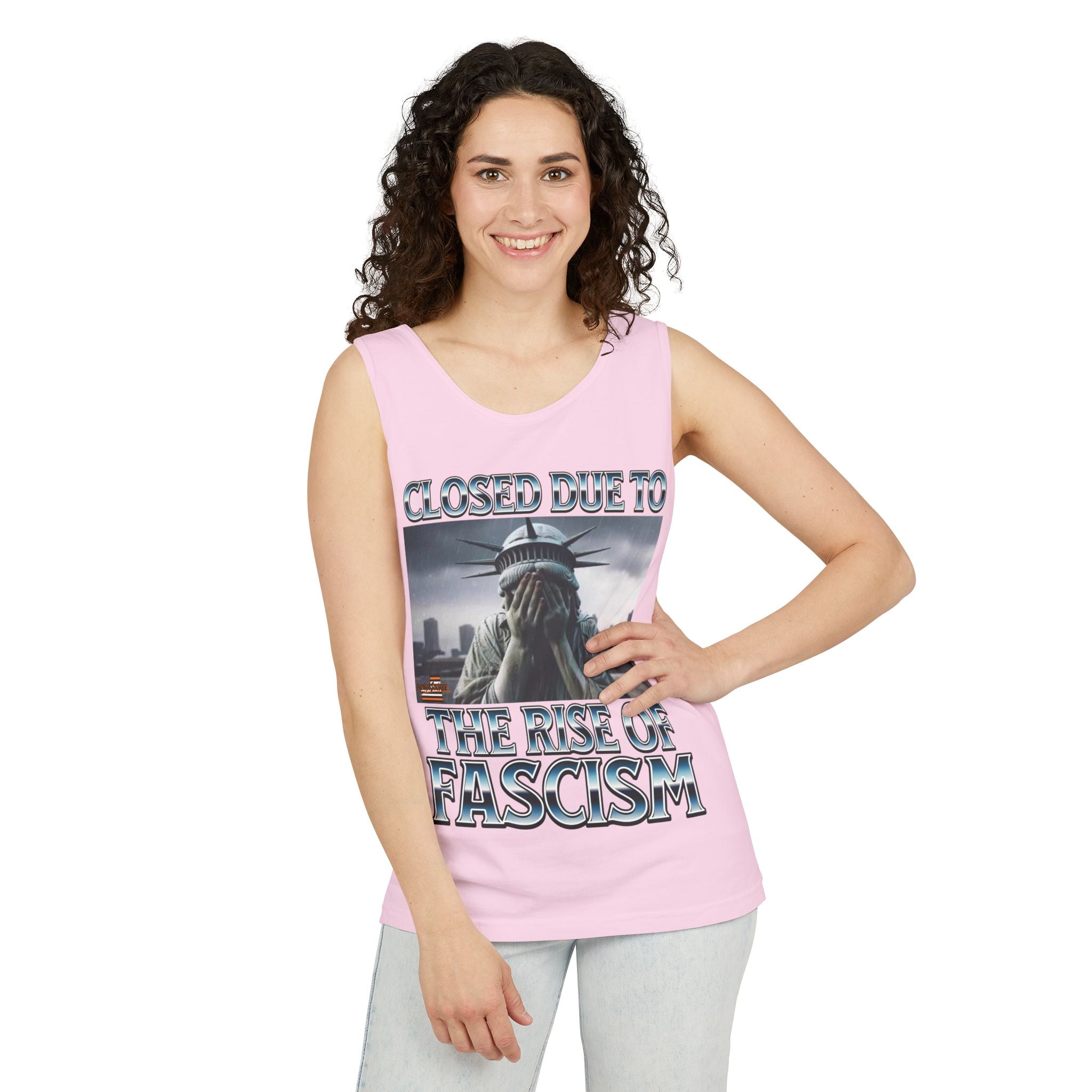 Closed Due to the Rise of Fascism Unisex Cotton Tank Top