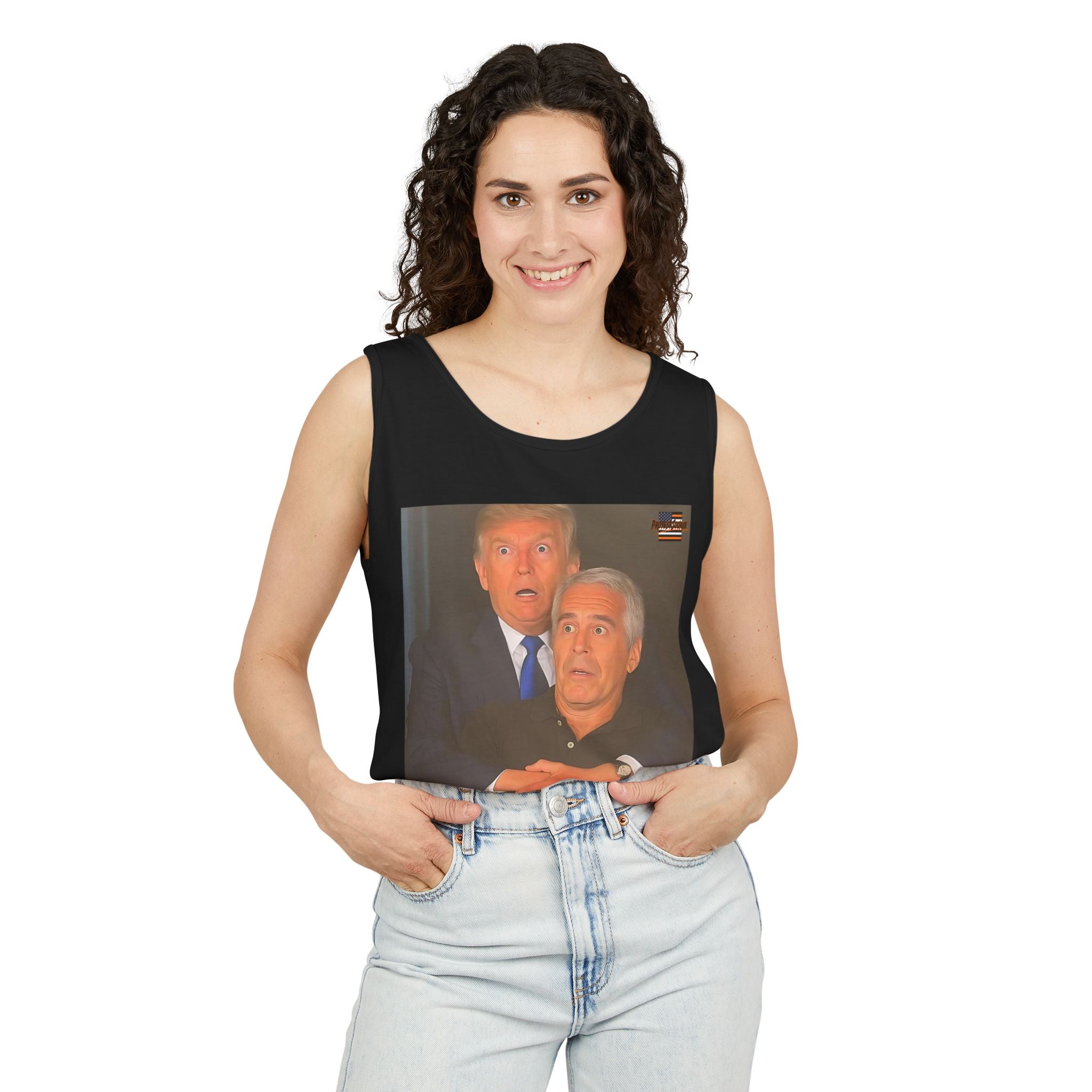 Trump and Epstein Coldplay Cam Unisex Cotton Tank Top