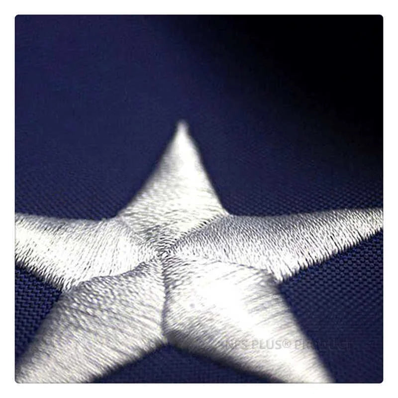 US 90X150 cm Waterproof Nylon Outdoor USA Flag with Embroidered Stars, Sewn Stripes, Brass Grommets