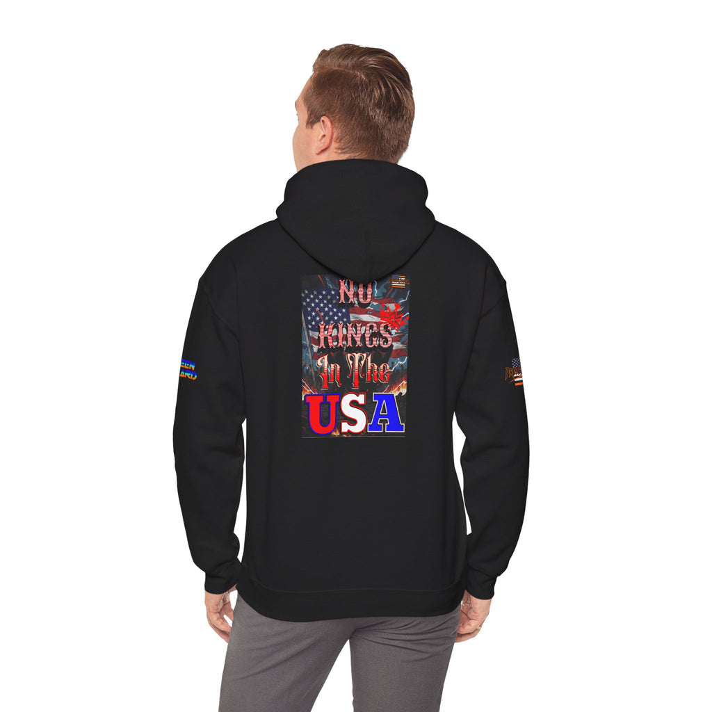 No Kings in the USA Unisex Heavy Blend Gildan Hoodie Sweatshirt, Casual Wear, Gift for Activists, Comfortable Protest Wear